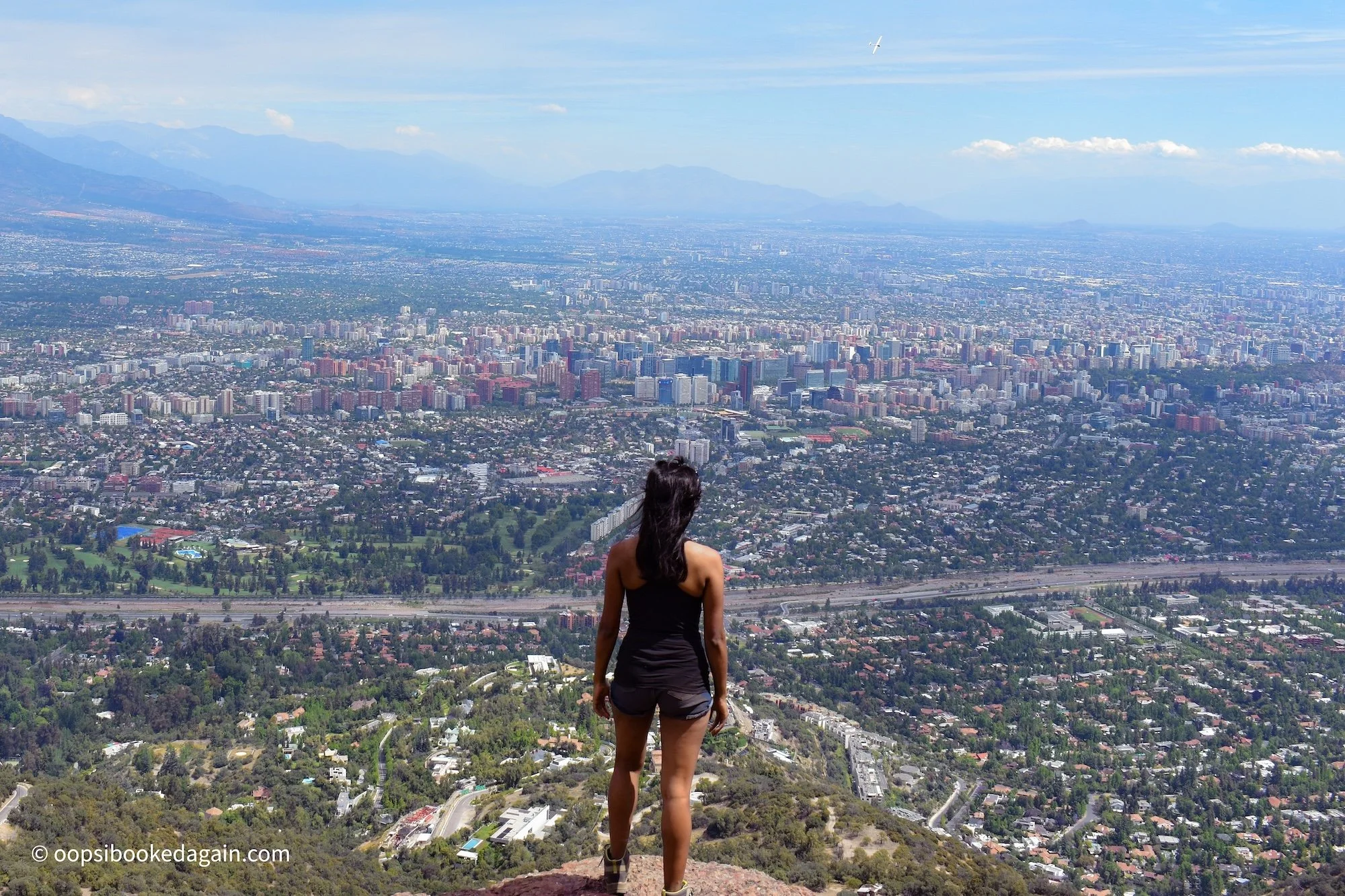 Hiking Santiago Chile, panoramic views over city