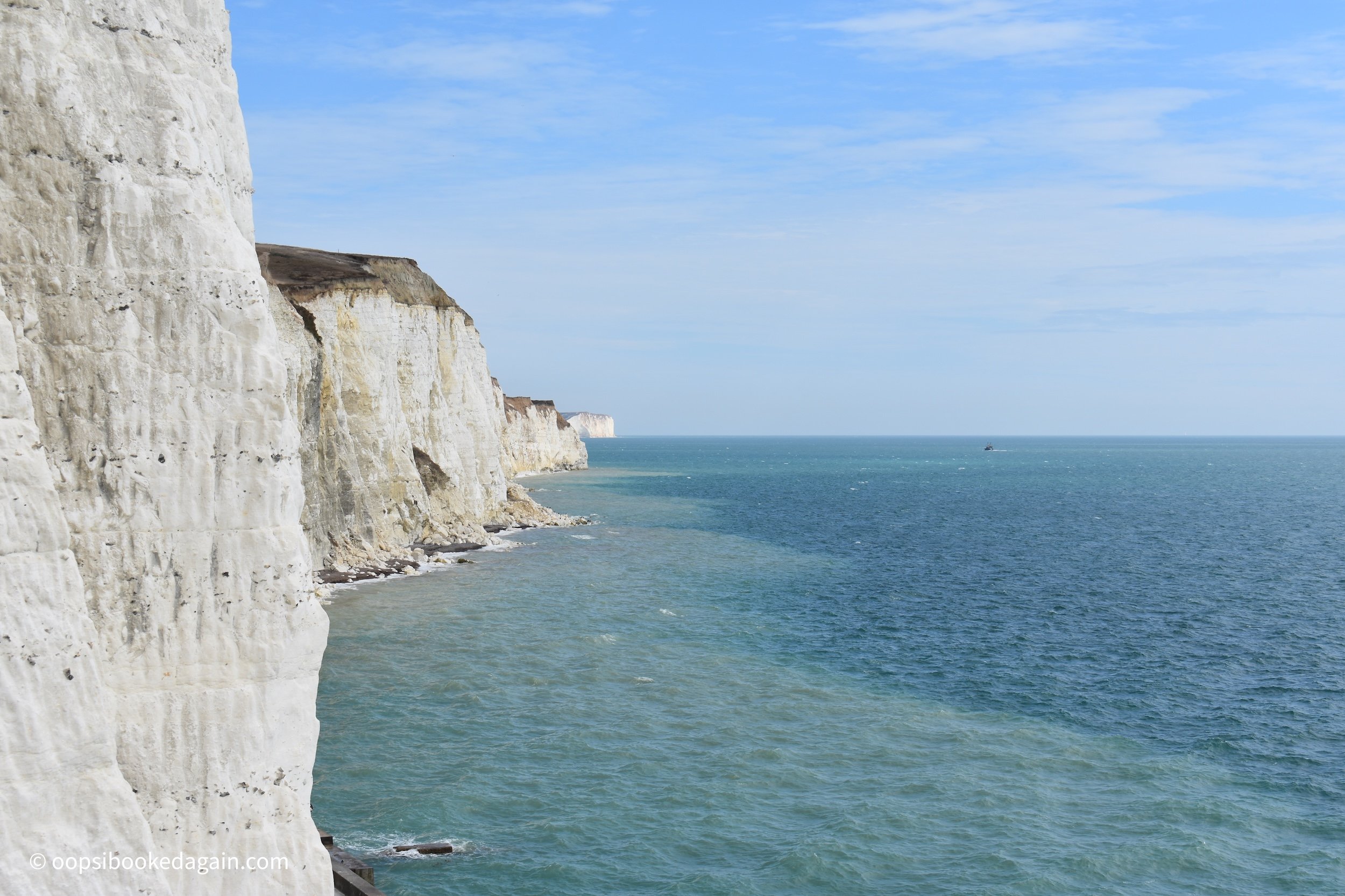Chalky white cliffs England