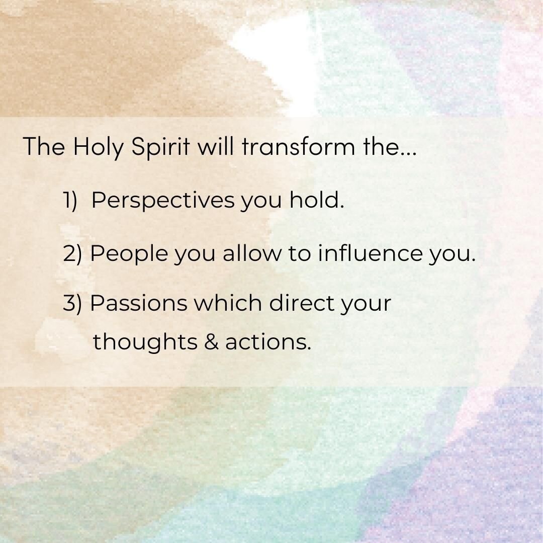 Yesterday, Pastor Pat spoke for week two of our Holy Spirit series &quot;Giver of Life&quot; where we are learning about the distinct work the Holy Spirit does in our lives.

Join us this week in praying for the Holy Spirit to transform our perspecti