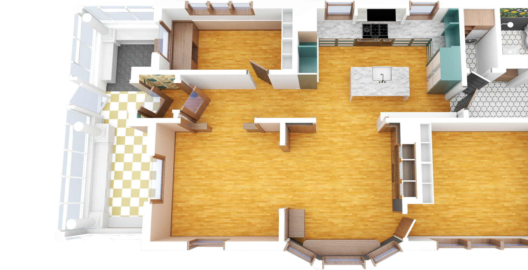 3D Floor Plan w|o Furniture