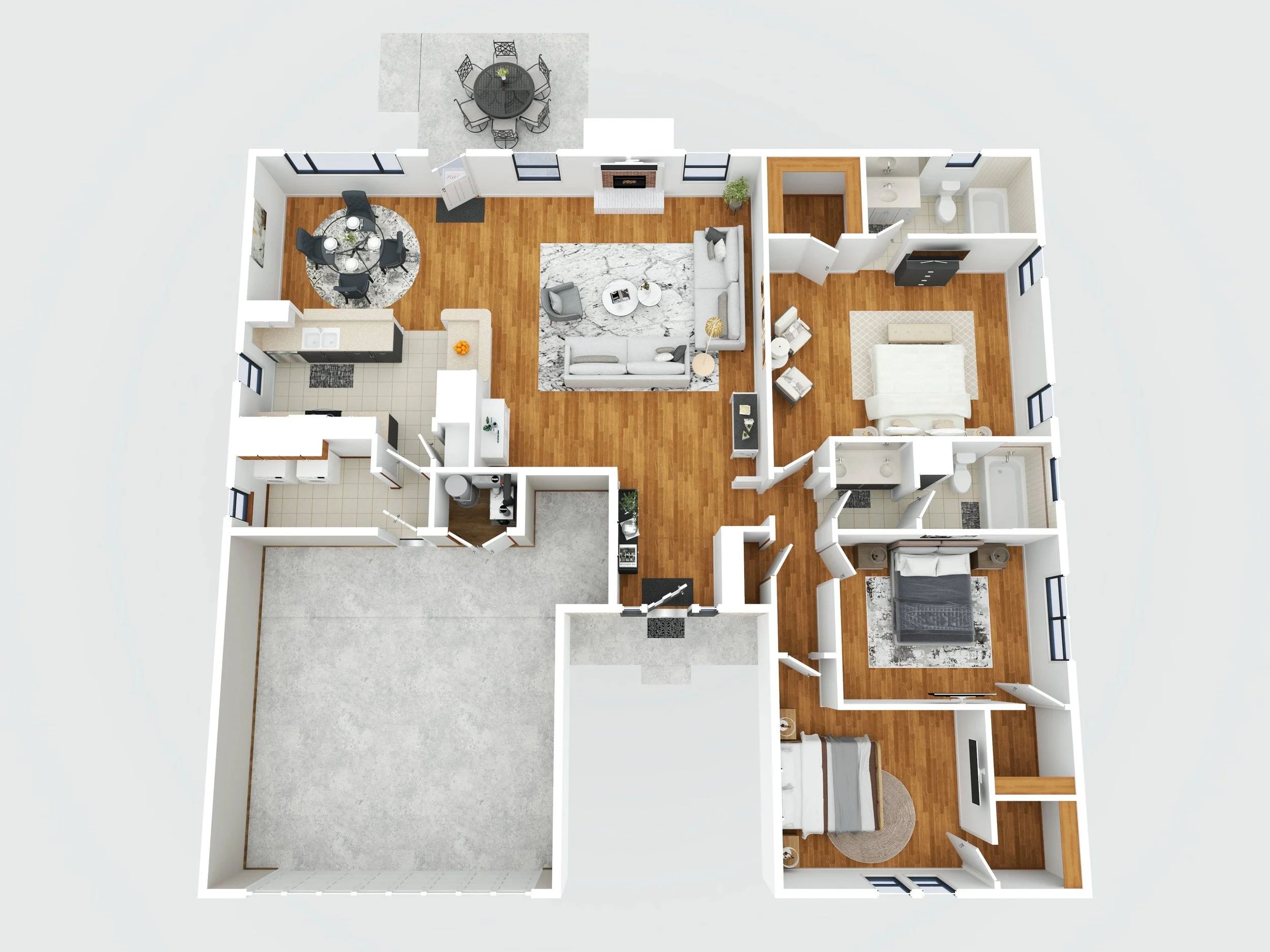 3D Floor Plan with Furniture