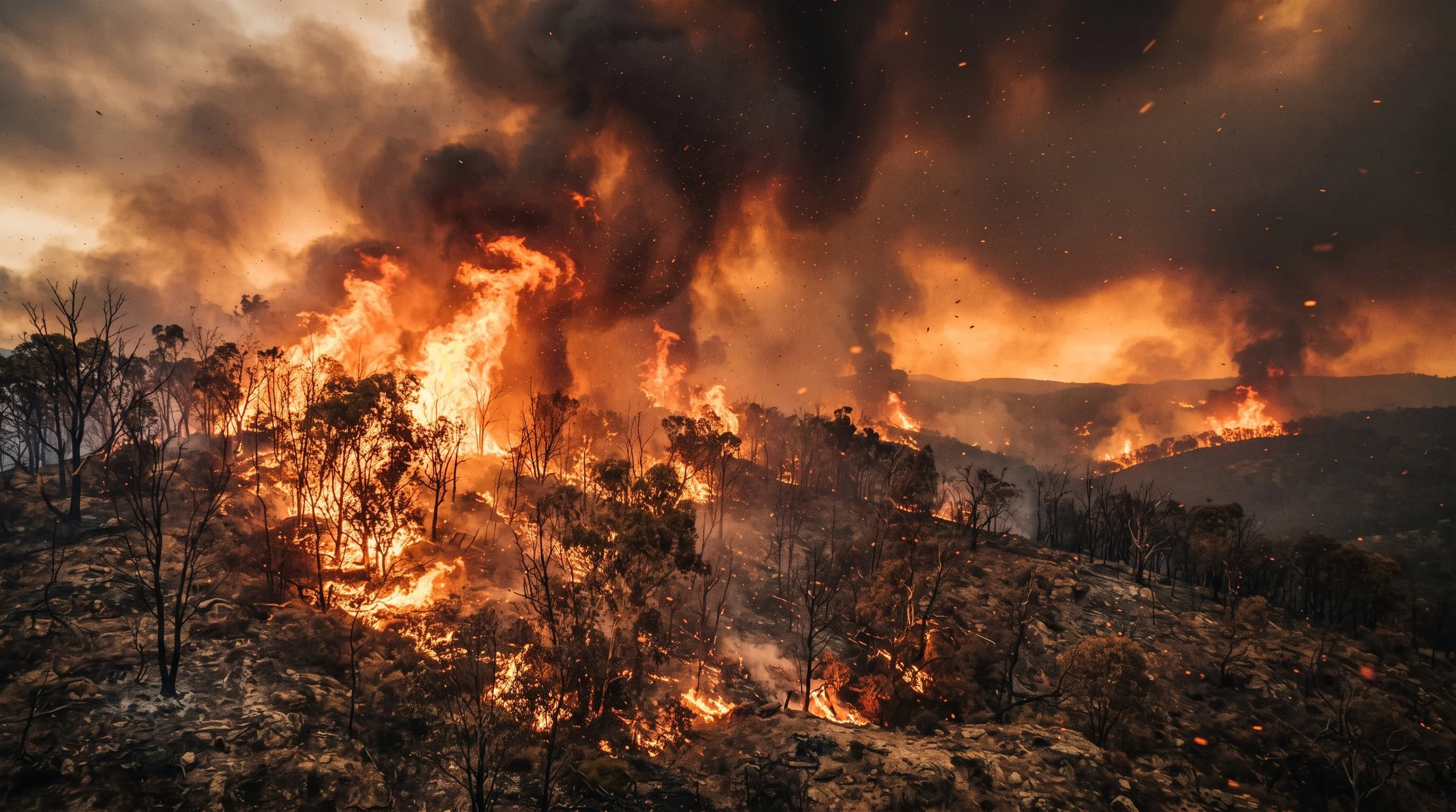 Bushfire in Australian bush