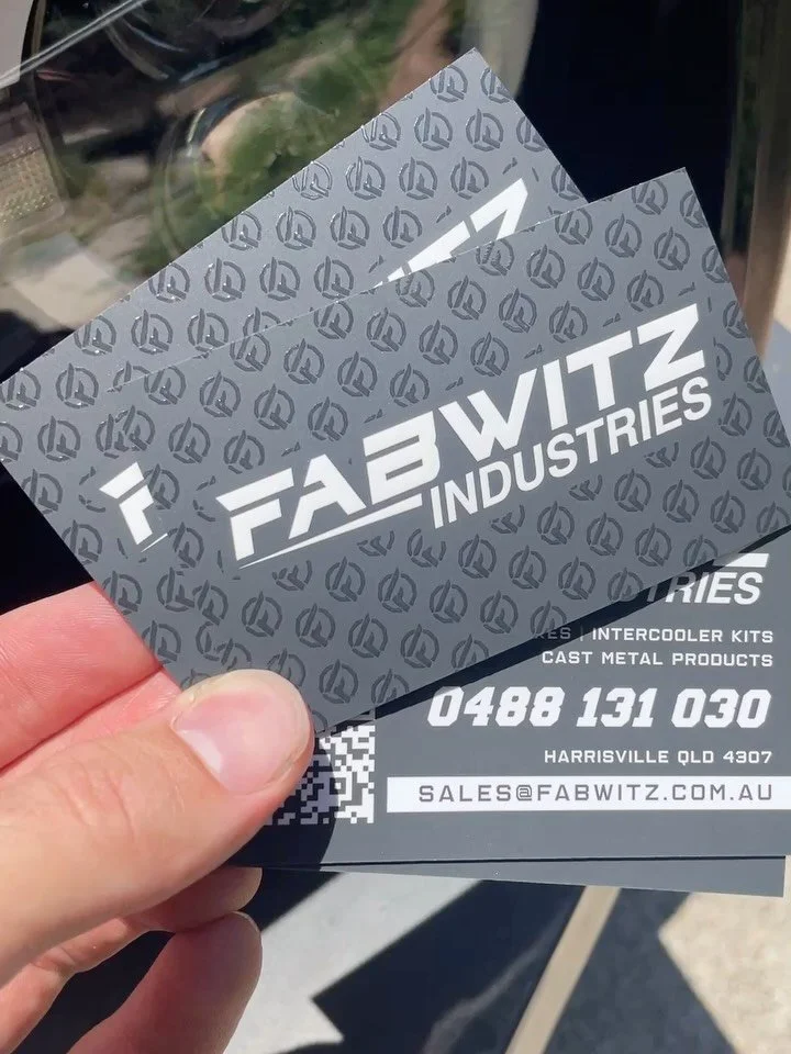 @fabwitz_industries getting the shiny treatment ✨
Fresh business cards, fresh first impressions.
If your cards are looking a little tired, it might be time for an upgrade.
Hit us up and let&rsquo;s make something that actually gets kept, not binned.