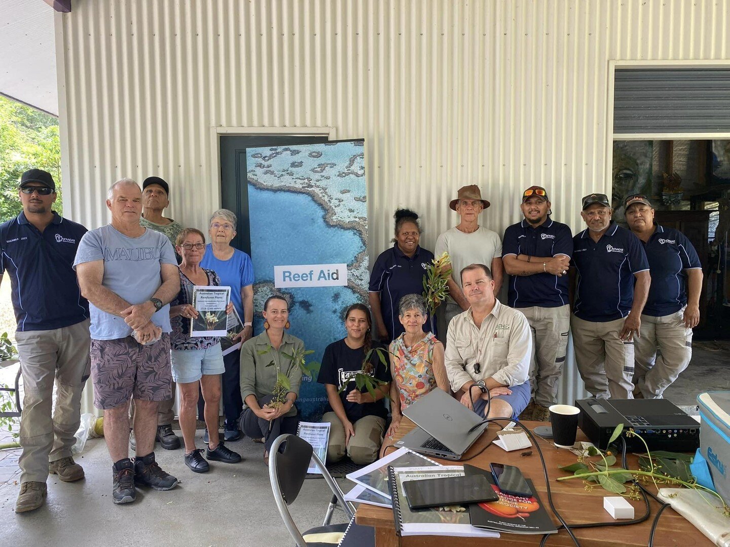 Last week our community native plant nursery volunteers and the Madjandji Rangers were treated to a 2 day plant I.D workshop run by Stuart Worboys from the JCU Herbarium. It was in a beautiful setting and even the local Cassowary paid a visit. 

A bi