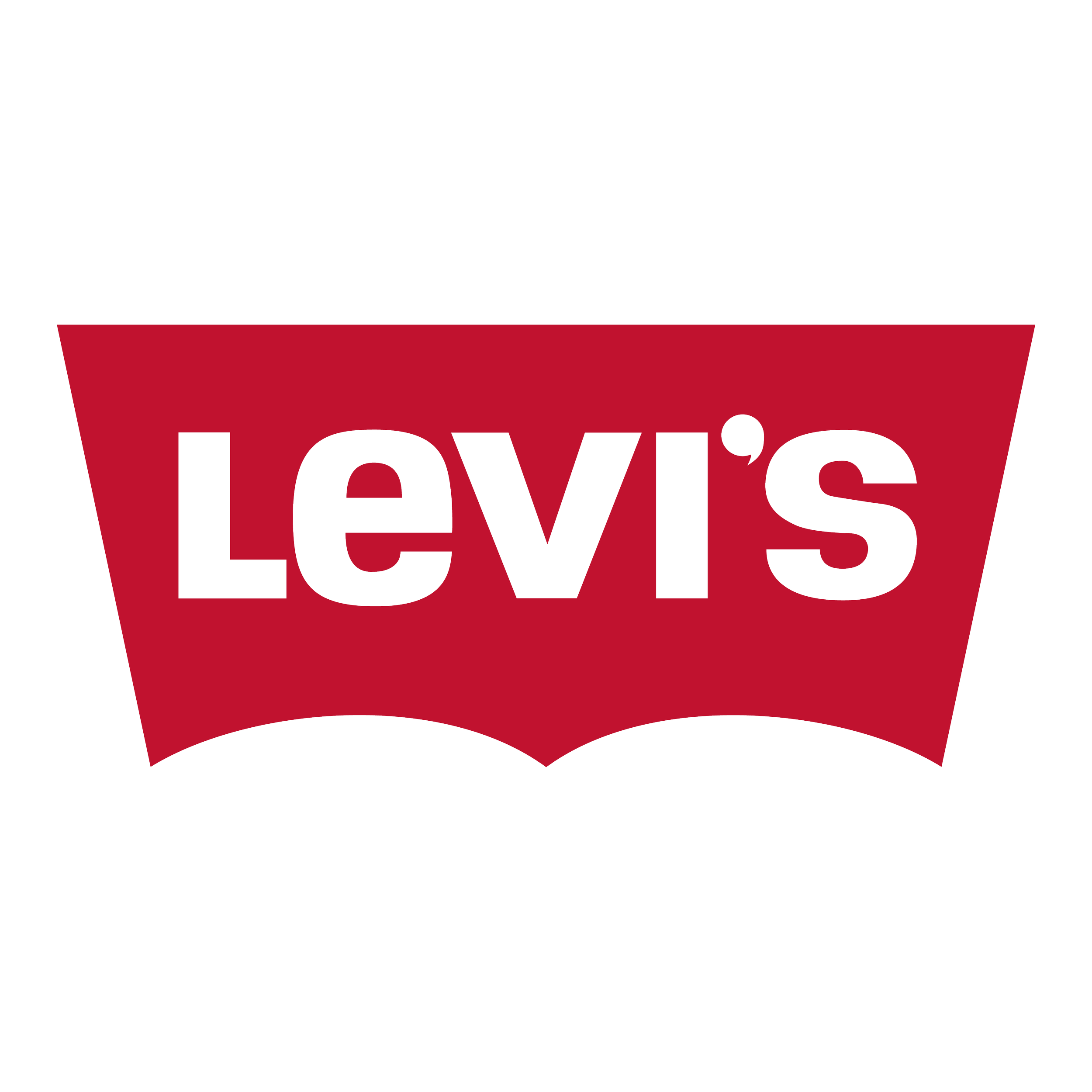 Levi's logo in black text with a red background.