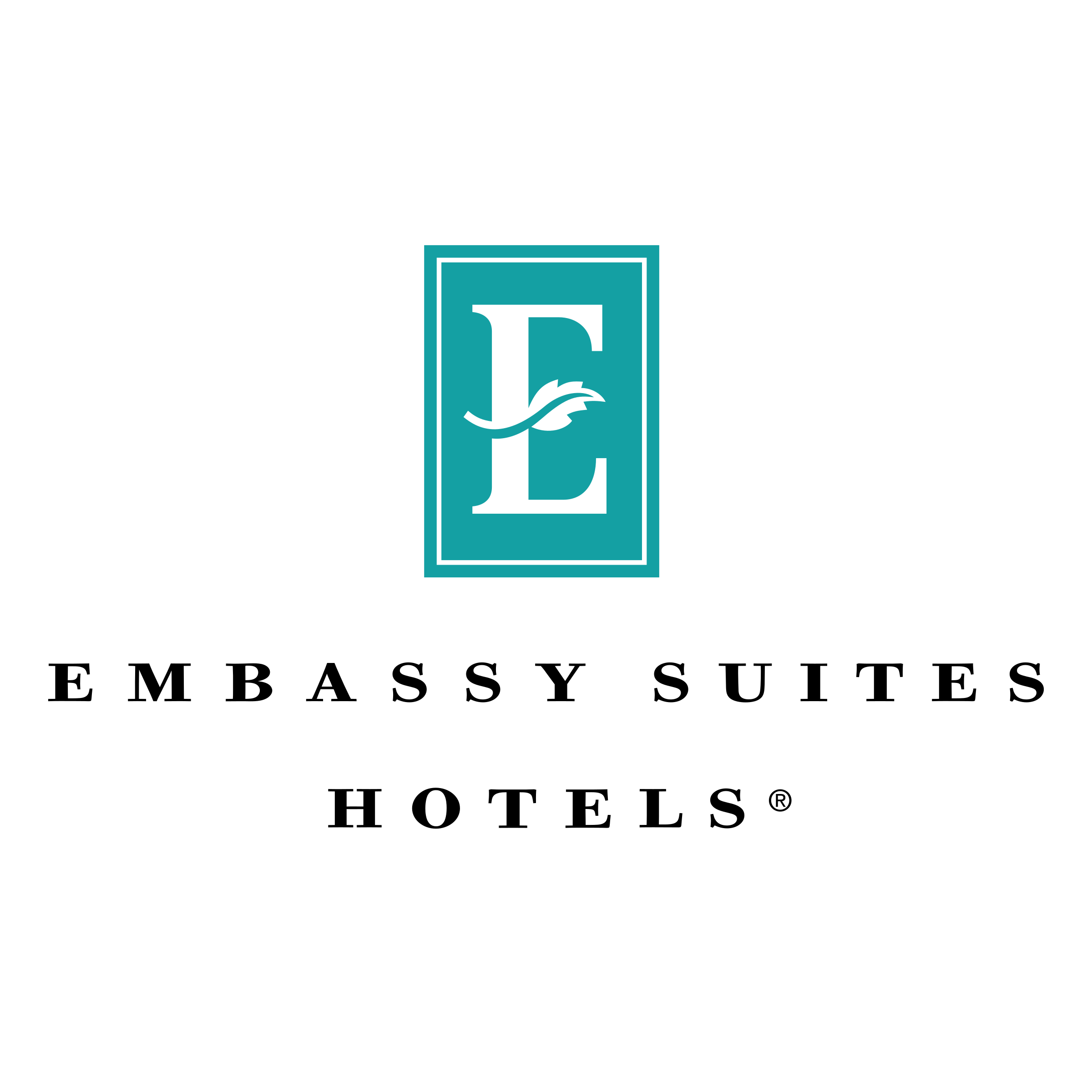 Black background with the white and teal logo of the American television network The CW, featuring a large letter 'T' and a white wave below.