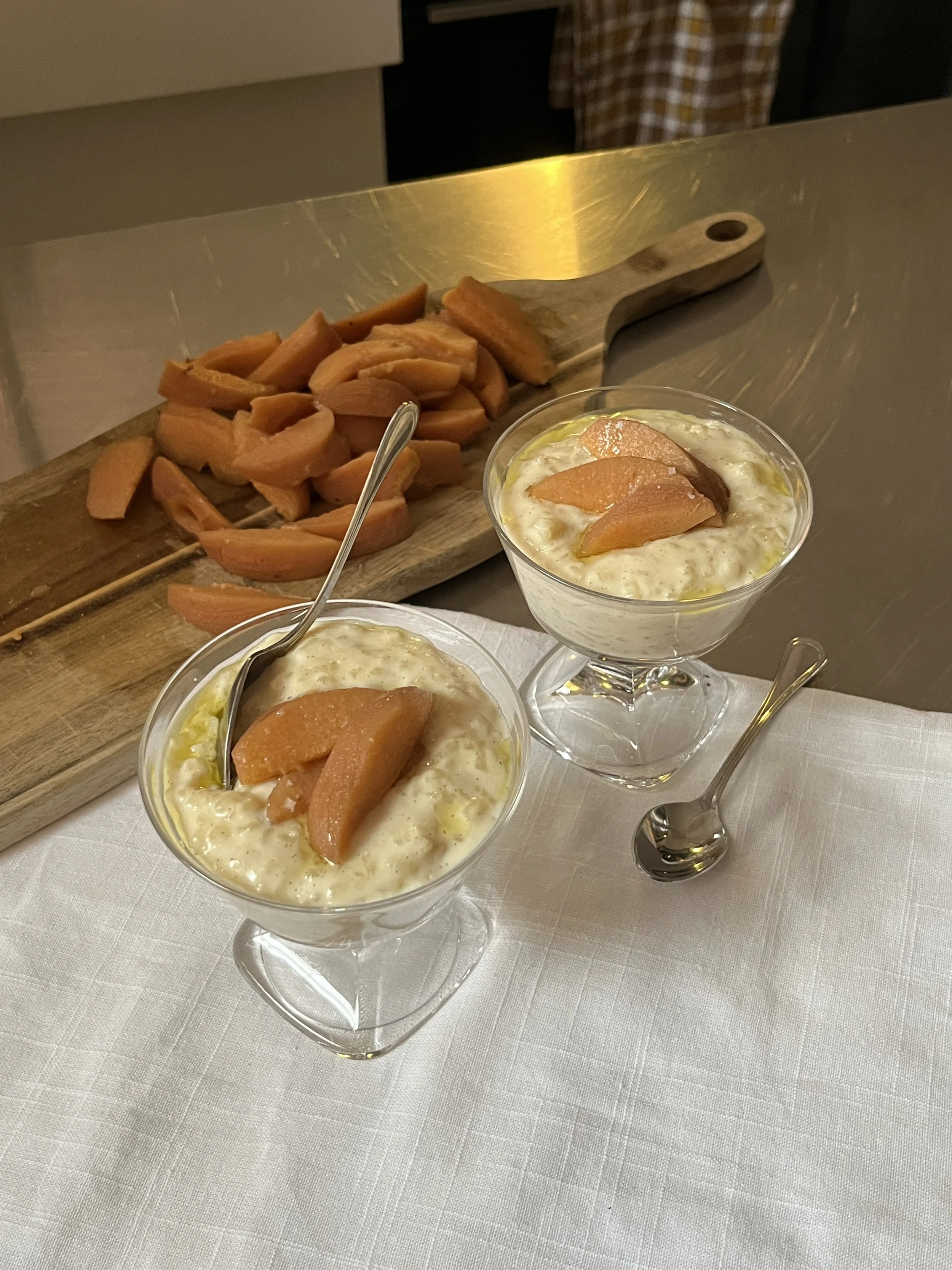 Riz au lait &amp; coing poché