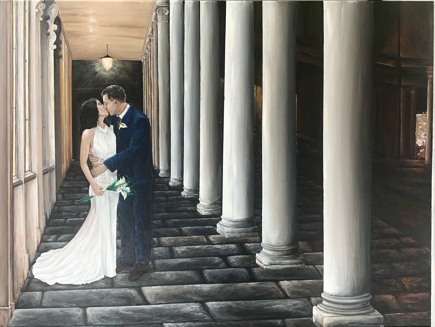 &ldquo;First Kiss&rdquo;

Platinum package 
24&rdquo; x 30&rdquo; canvas
Arclyic and oil paint
Hours to complete: 40+

Swipe for close up ➡️

This couple got married in the @romanbathsuk after dark. It was an extremely intimate ceremony, just their i