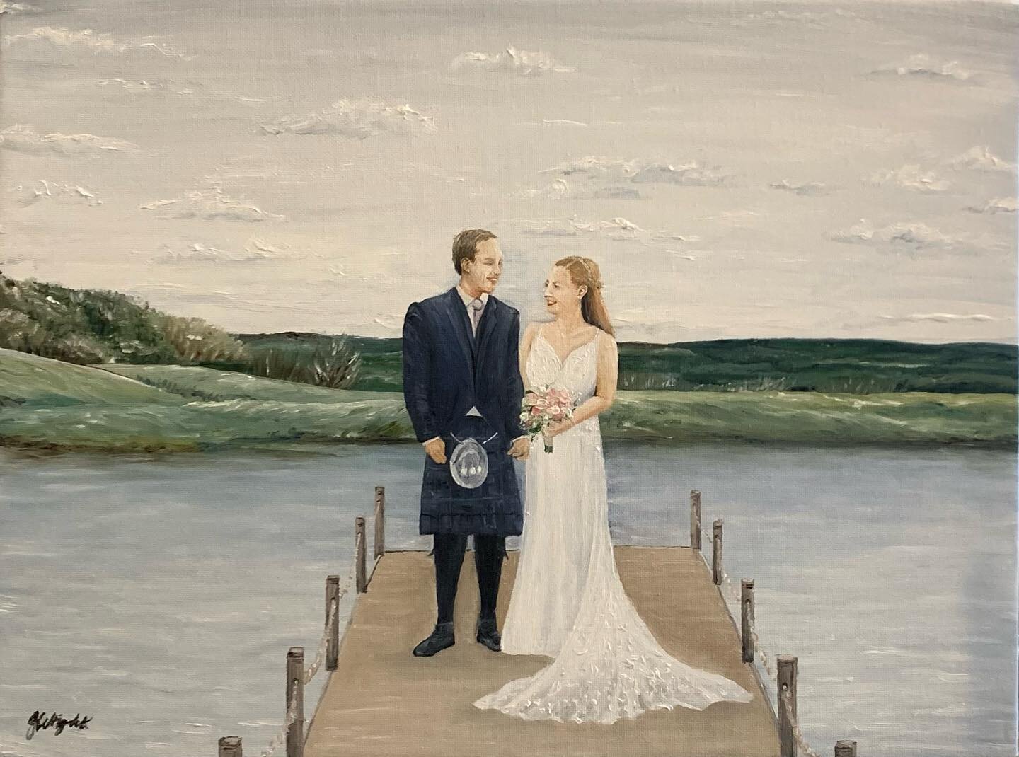&ldquo;Love on the Loch&rdquo;

- 12x16 inches 
- Oil on canvas
 
Commissioned portrait for a bride  from her best friend 👯&zwj;♀️

I have had a lot going on over winter so I&rsquo;m very behind on posting! Sorry! 

Here is the completed piece I shi