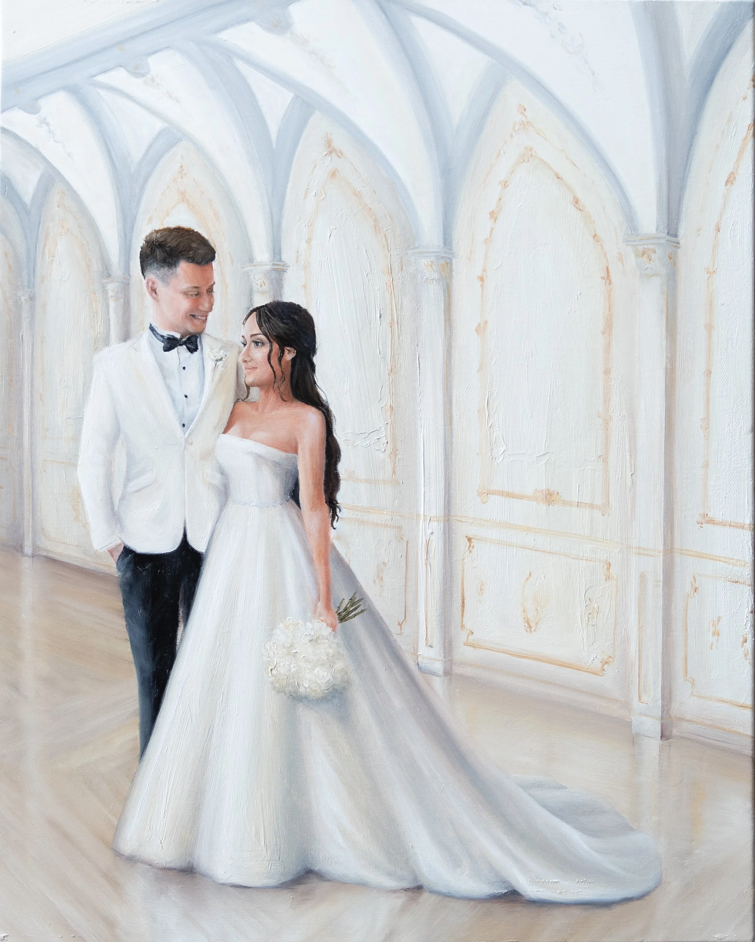 live wedding painting in Tuscany, Italy