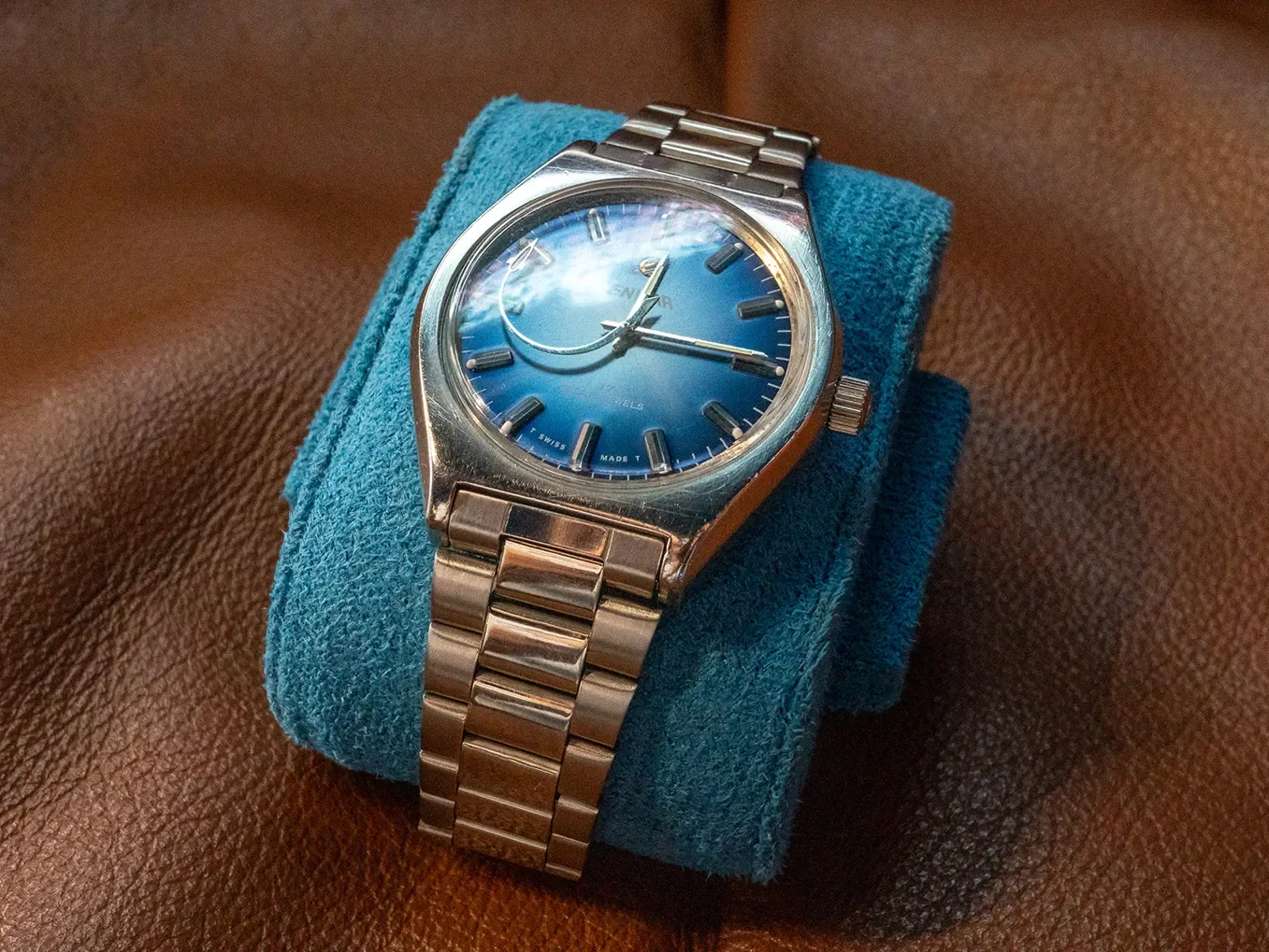 ENICAR 1970s Vintage Watch – Manual Wind + Leather Roll Included
