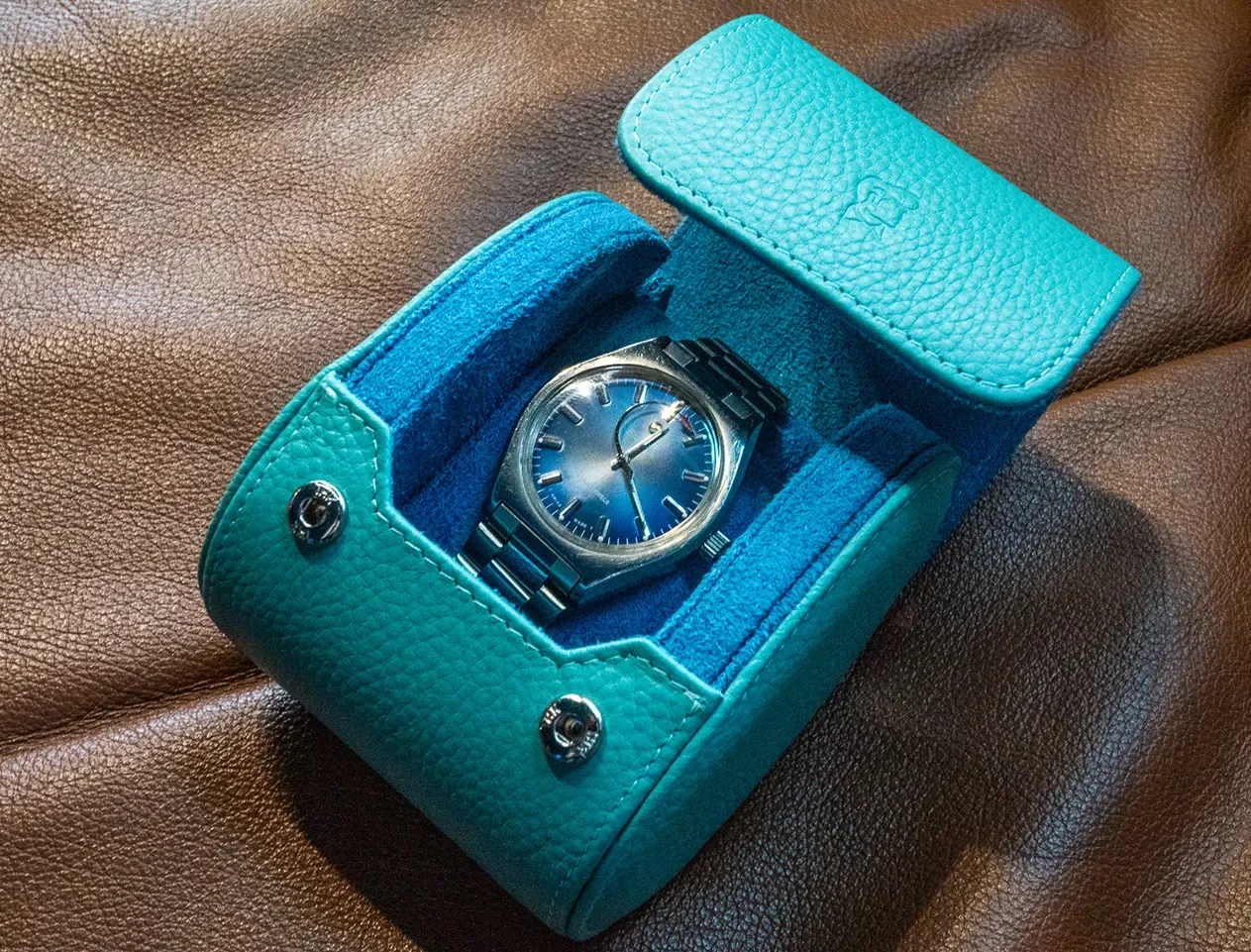 ENICAR 1970s Vintage Watch – Manual Wind + Leather Roll Included