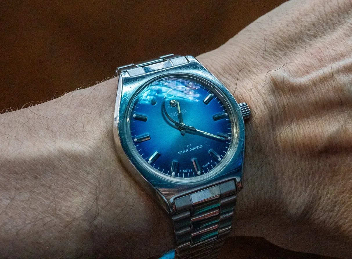 ENICAR 1970s Vintage Watch – Manual Wind + Leather Roll Included
