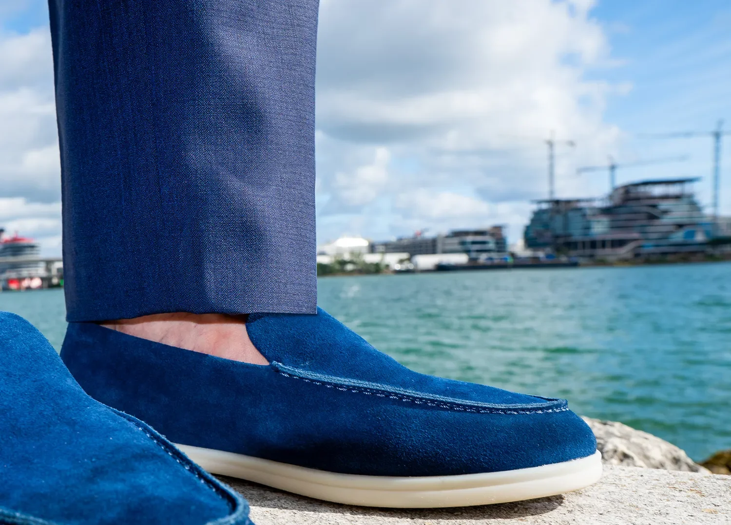 MEZZANOTTE BLUE SOFT SUEDE VENEZIA LOAFERS