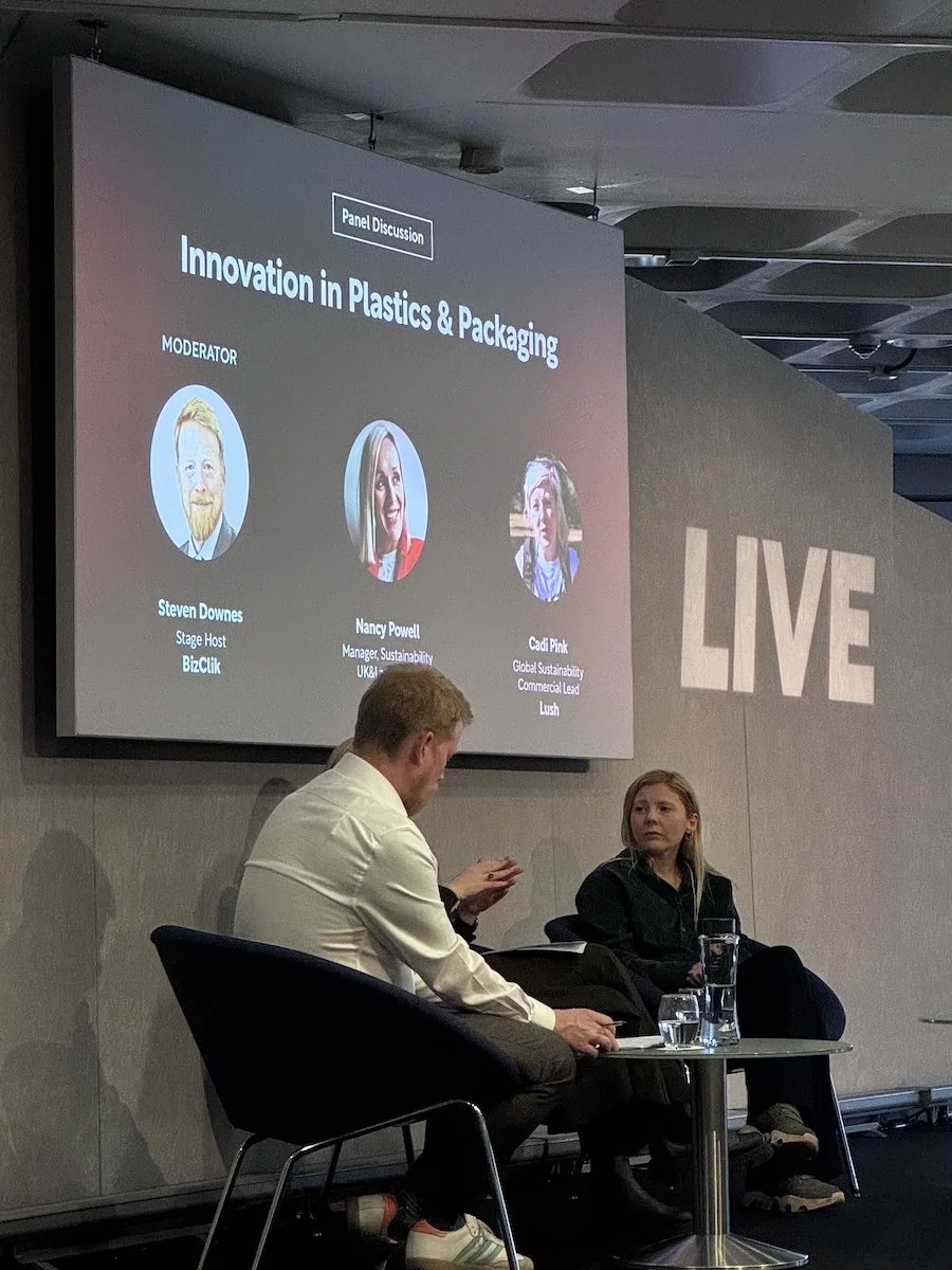   Innovation in Plastics &amp; Packaging Panel Discussion with Steven Downes (BizClik), Nancy Powell (HP) and Cadi Pink (LUSH).  