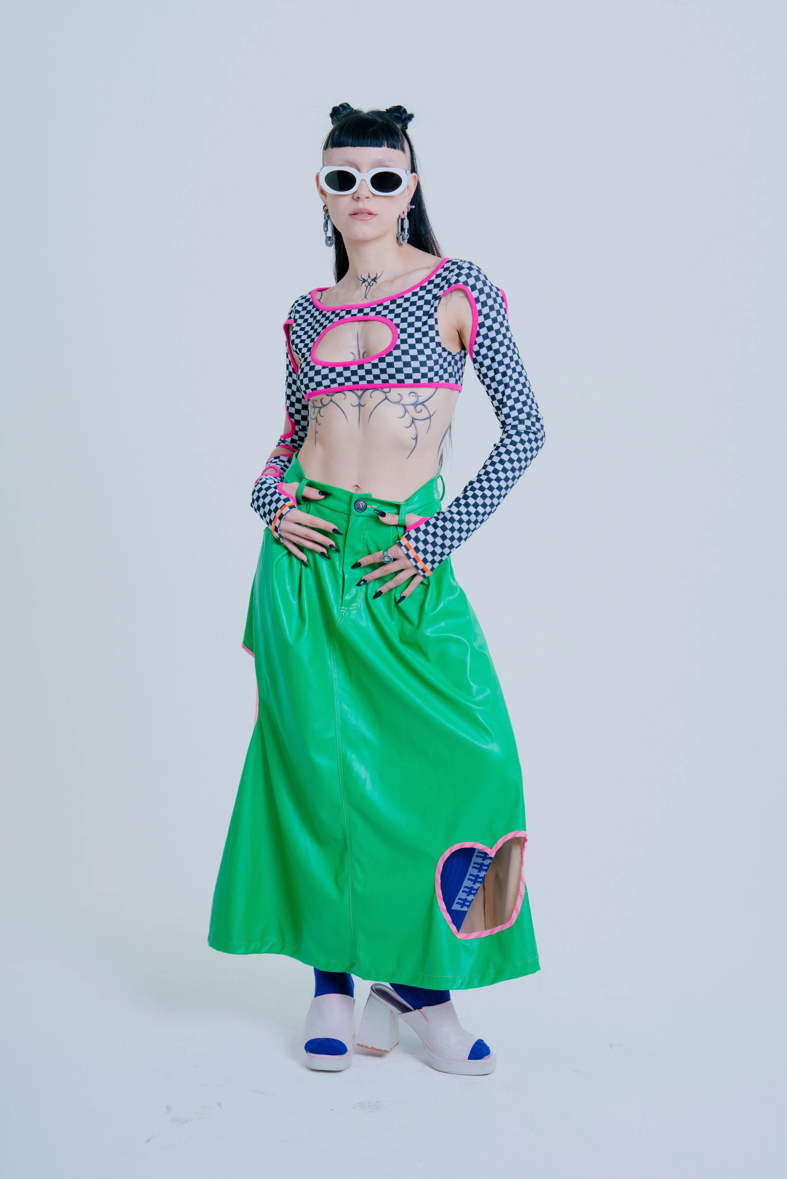 Heart Cut-Out Midi Skirt