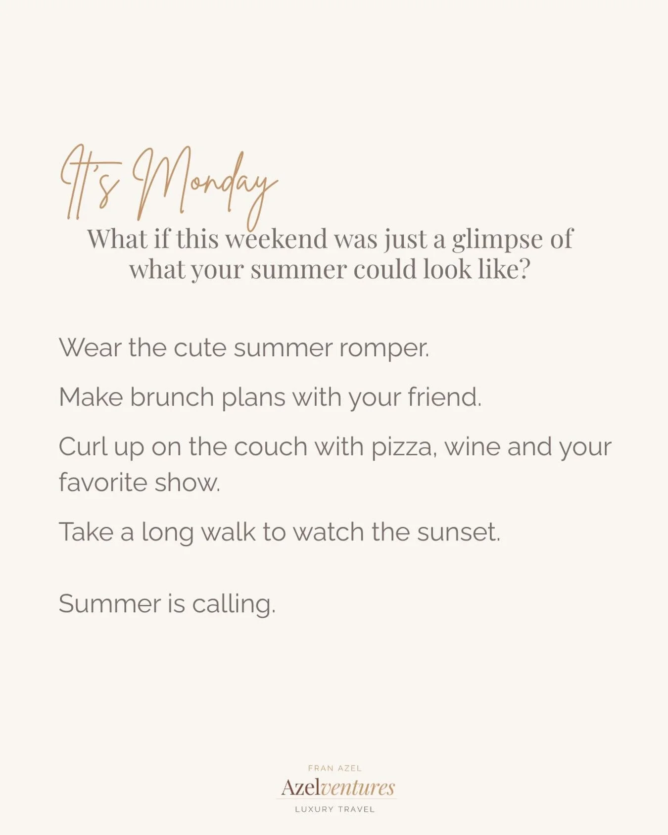 This is your sign to say yes to Summer. ☀️