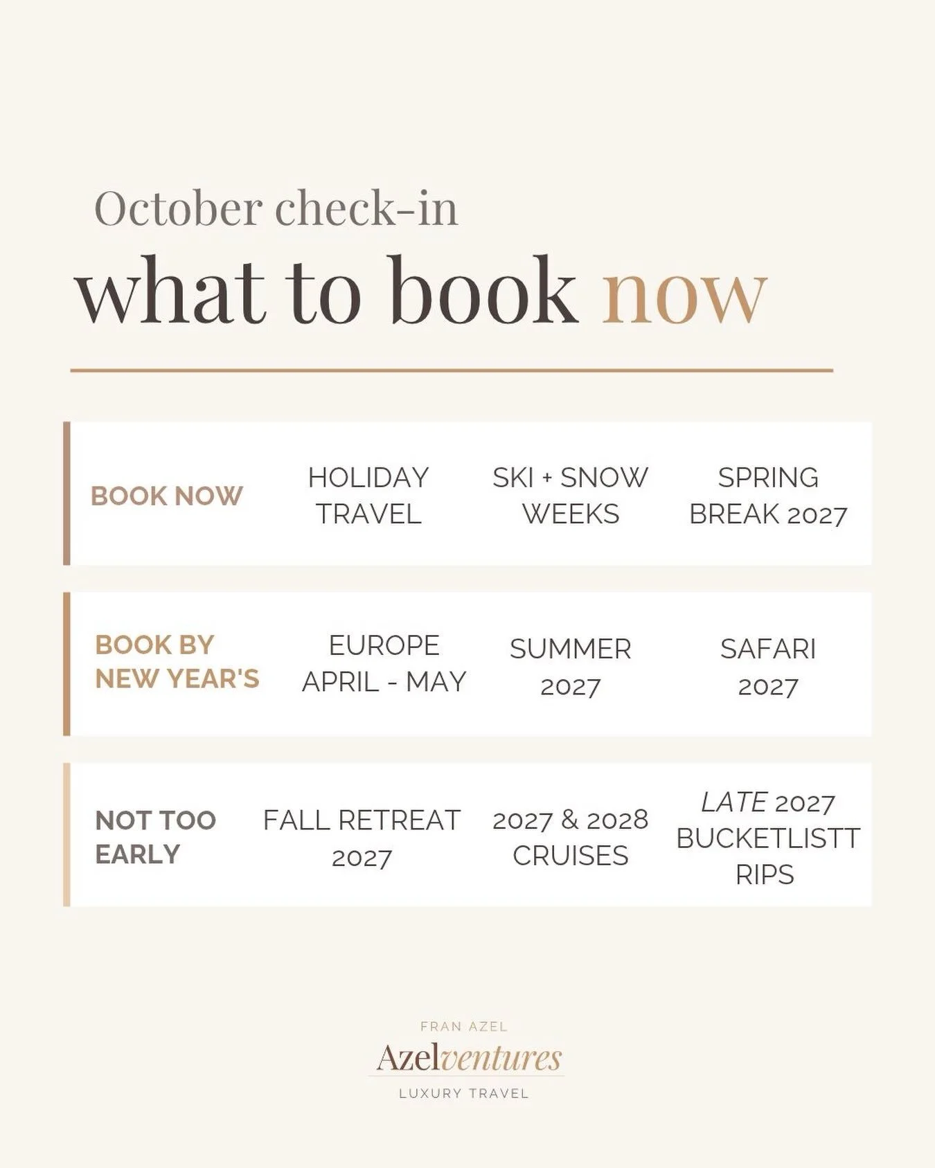 If spring break isn&rsquo;t booked yet, you&rsquo;re already going to feel behind when you do start planning. 

Save this as a reminder. Then DM me JOIN and I&rsquo;ll send you the link to my weekly newsletter.