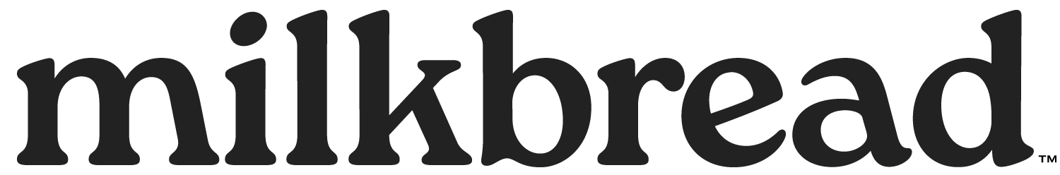 Black text that reads 'milkbread' on a white background.