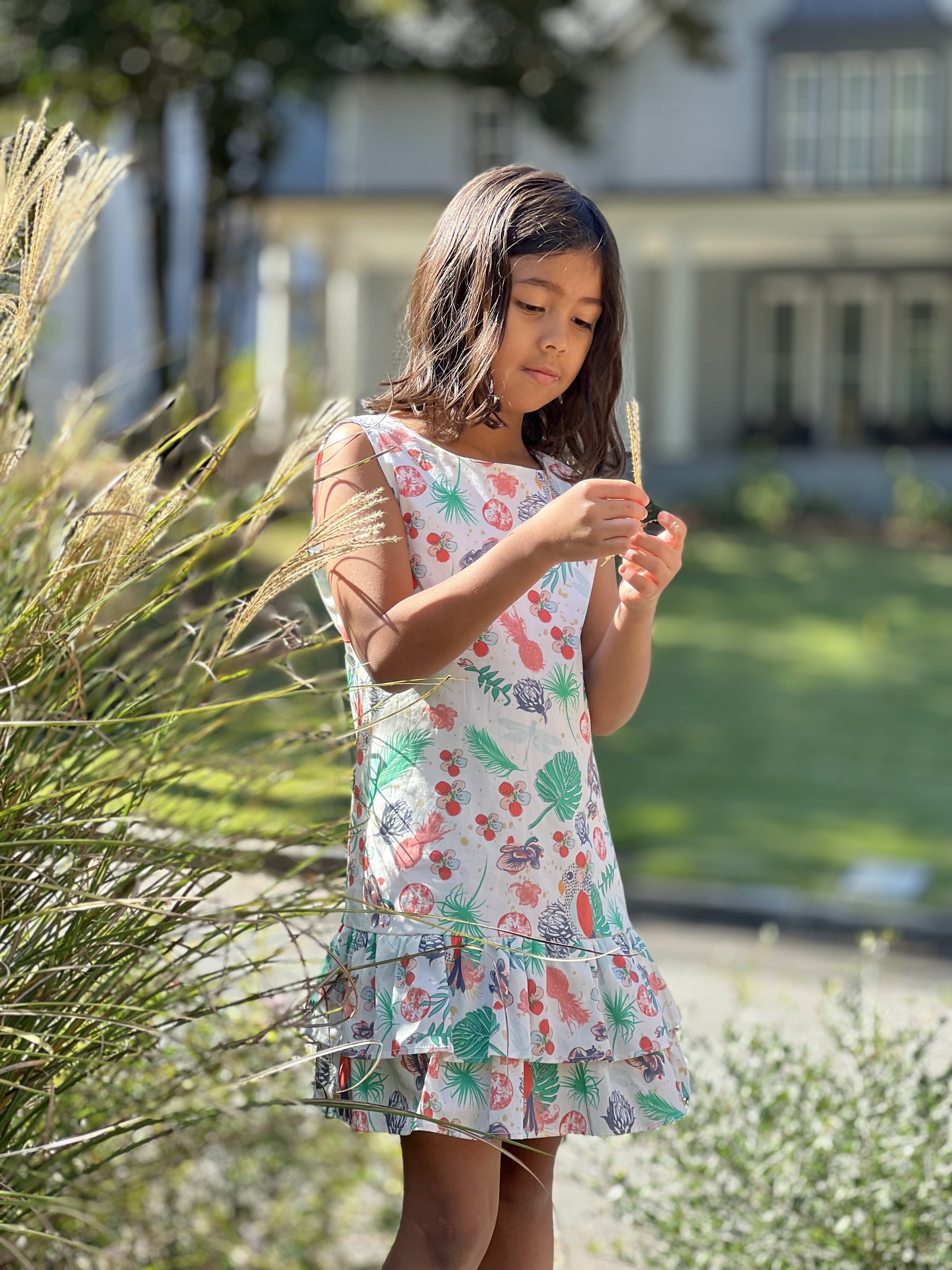 Girls Swing Fit Dress - Tropical Paradise