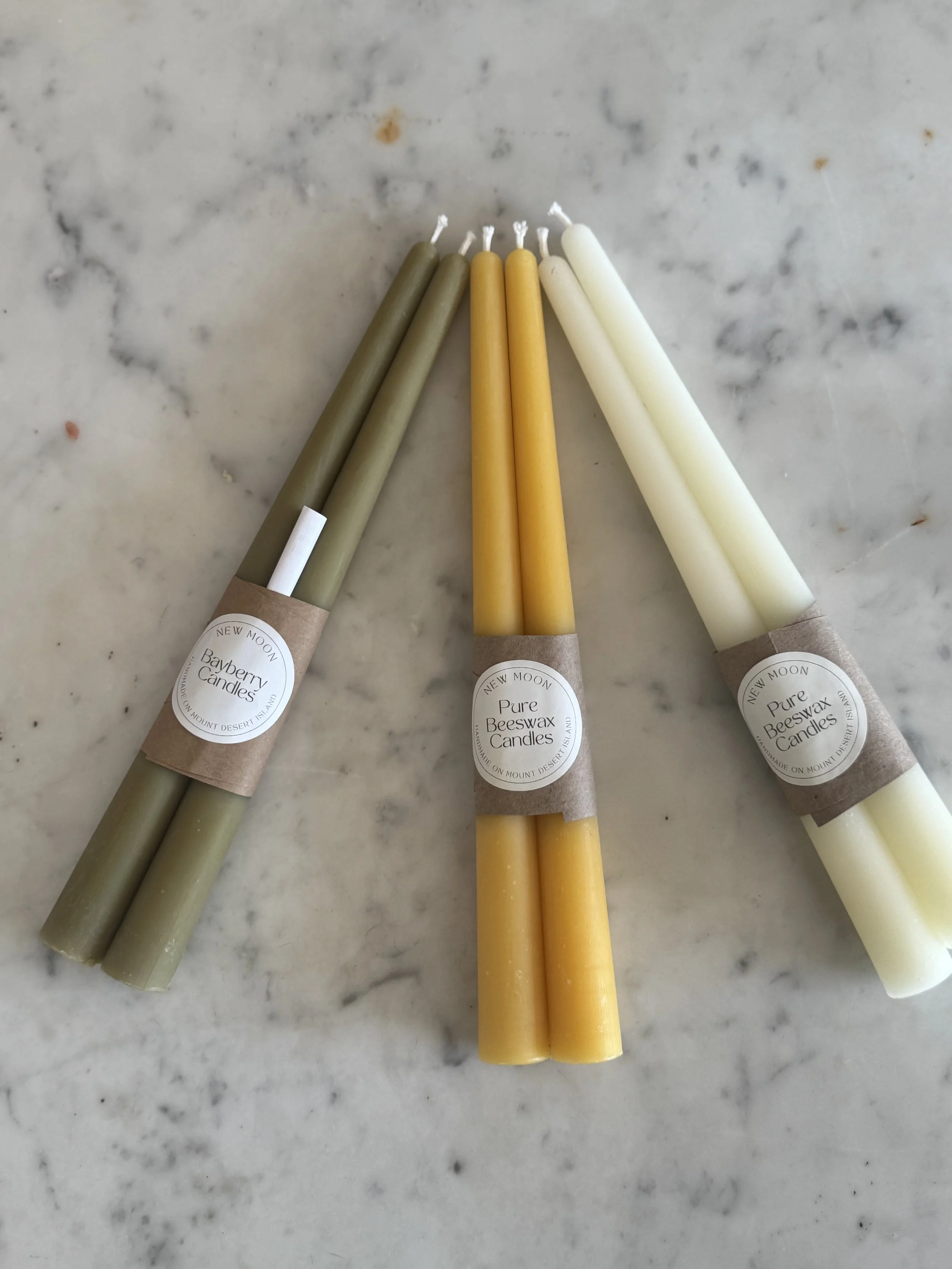 Beeswax Taper Candle - New Moon