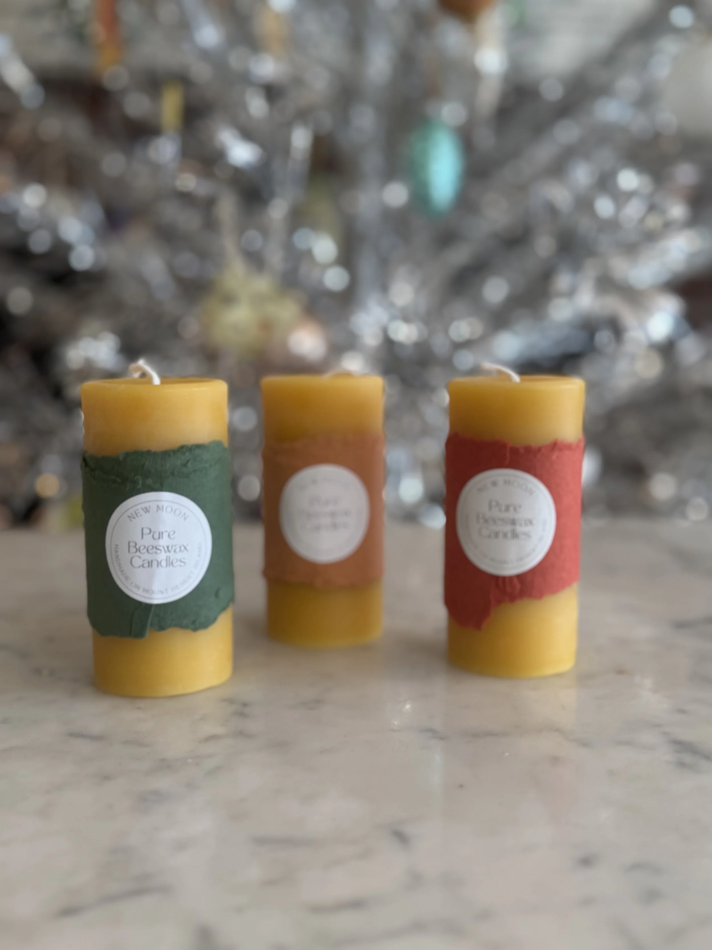Beeswax Pillar Candle - New Moon