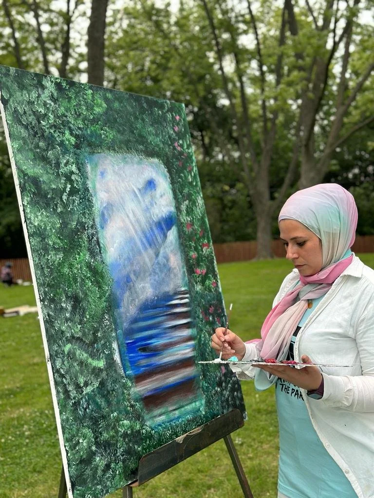 Painting my portrait One Step Forward.