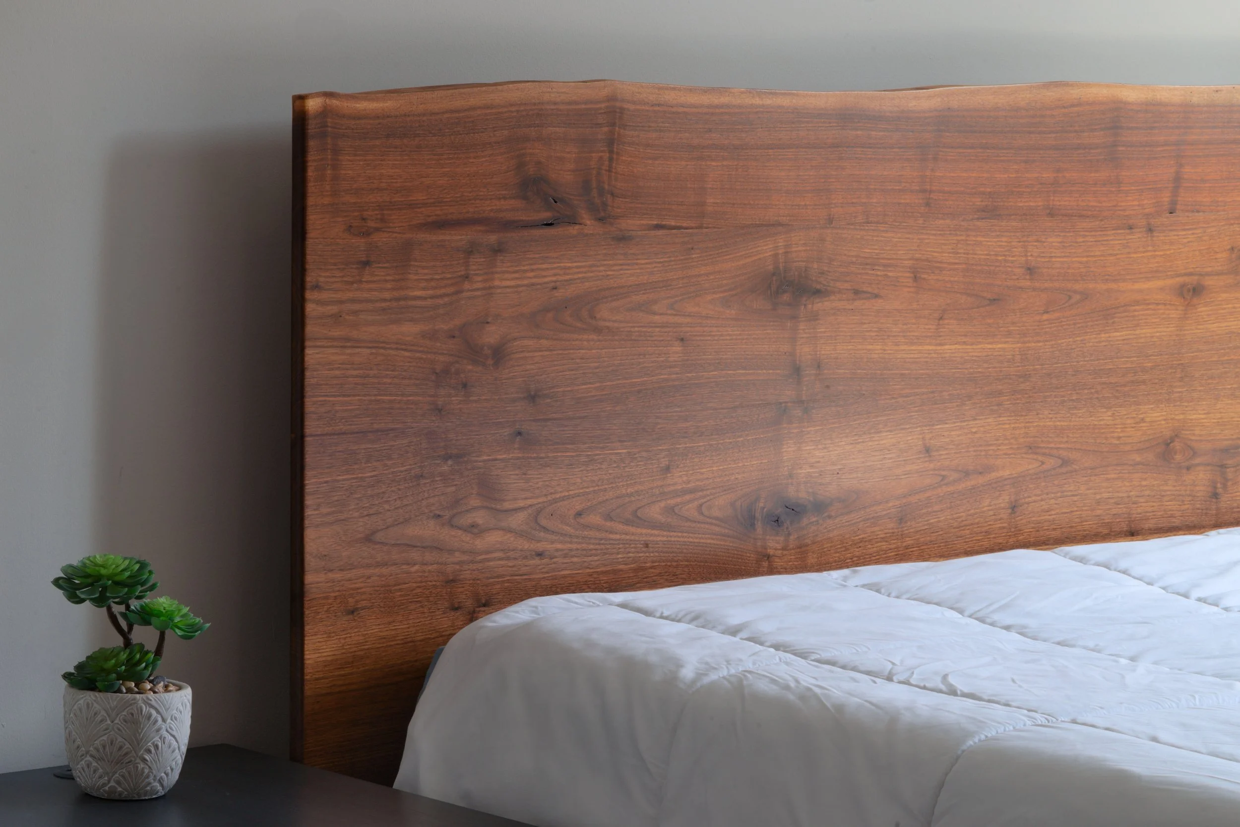 Picture of our Custom Walnut Wood Bed Frame