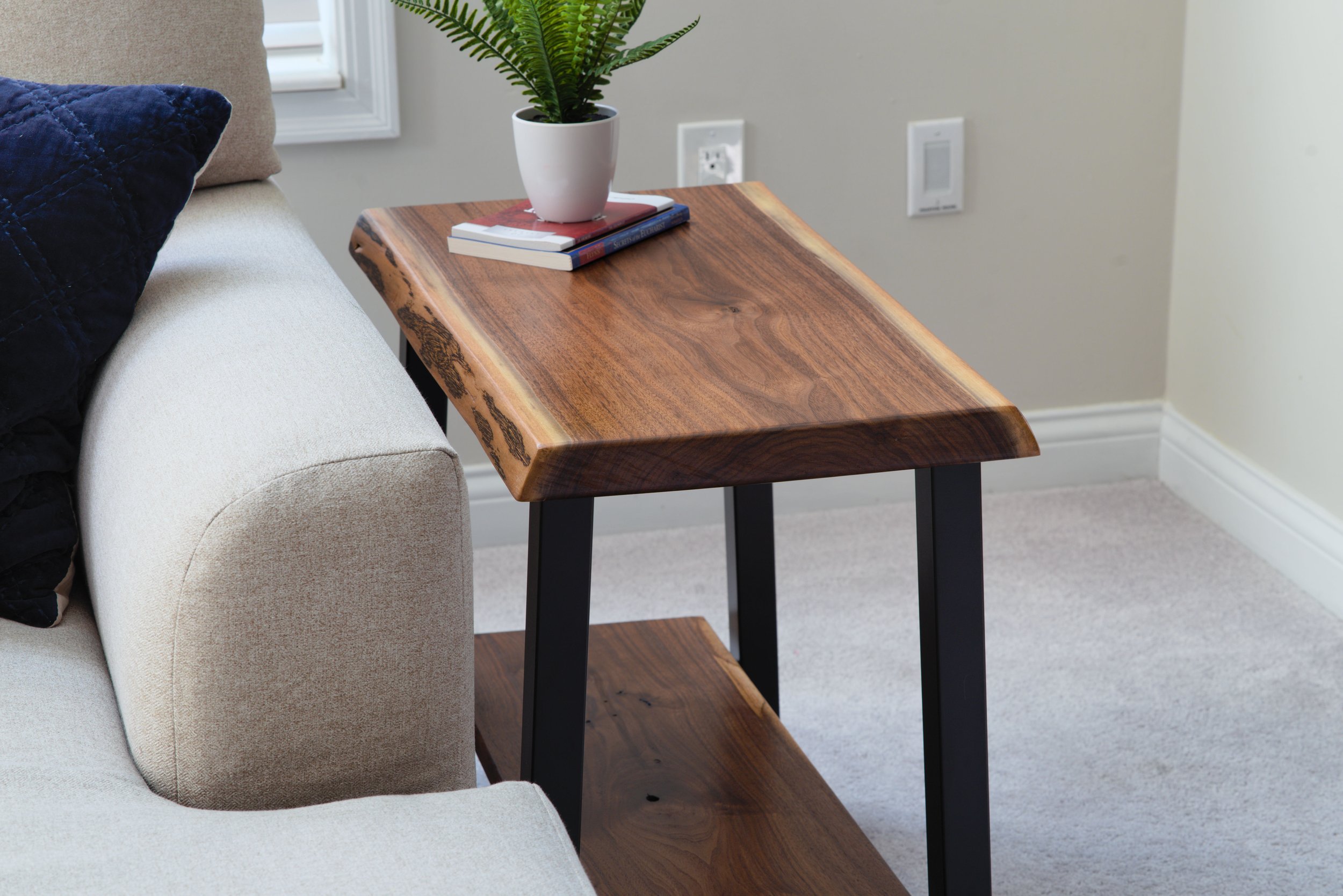 Picture of our Custom Walnut Wood End Table