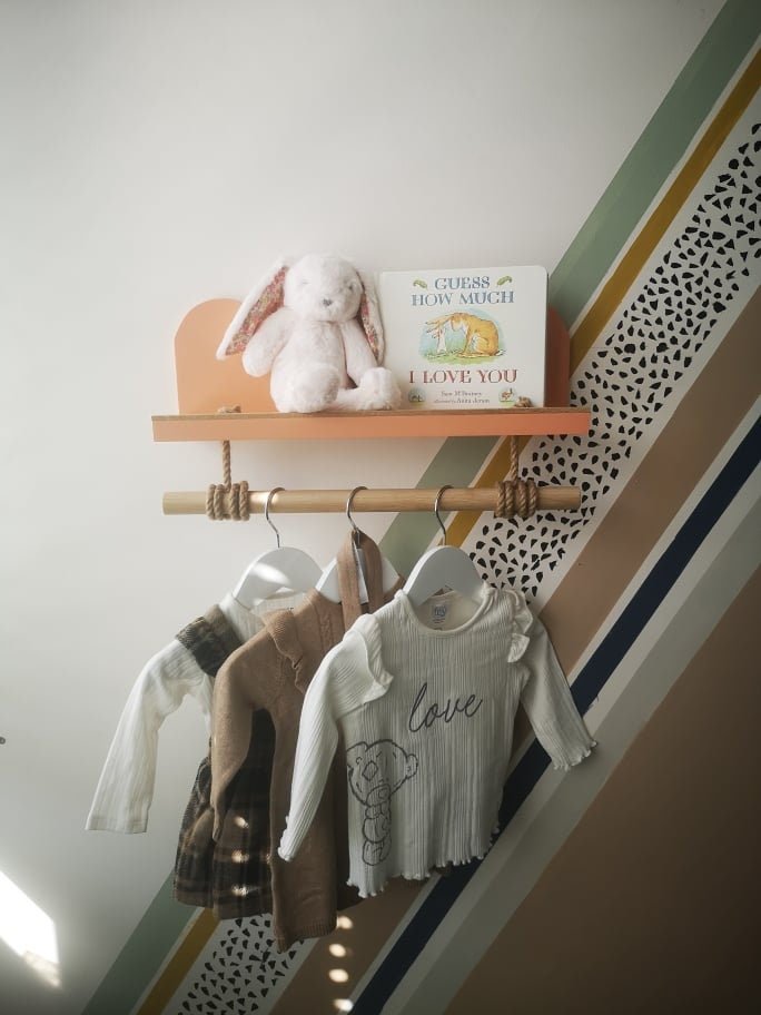 Scallop Nursery Clothes hanger  Floating Shelf — Barnhouse Ltd