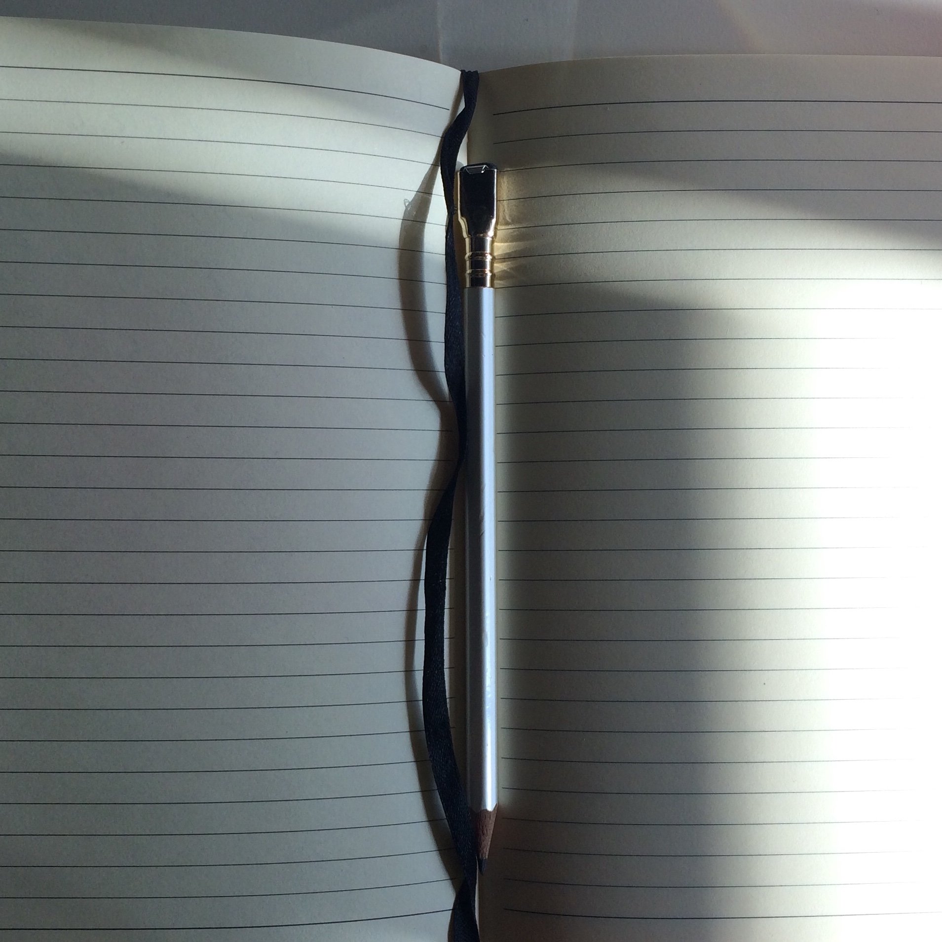 Blank notebook image, representing the scriptwriting and editing portion of the Narrative Podcasts online course. Master audio storytelling and creative living at your own pace.