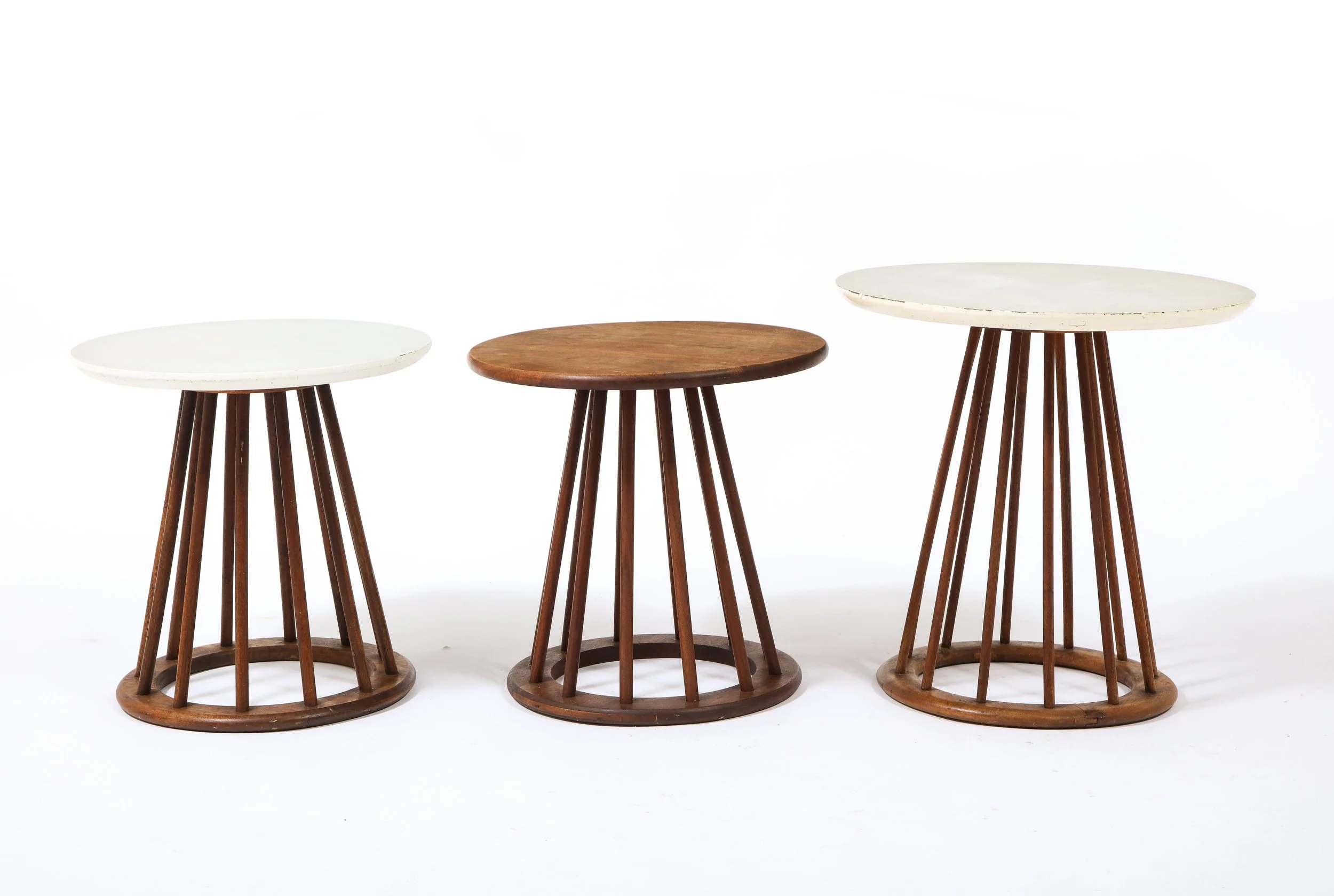 Arthur Umanoff Walnut & Laminate Spindle  End Tables, various models