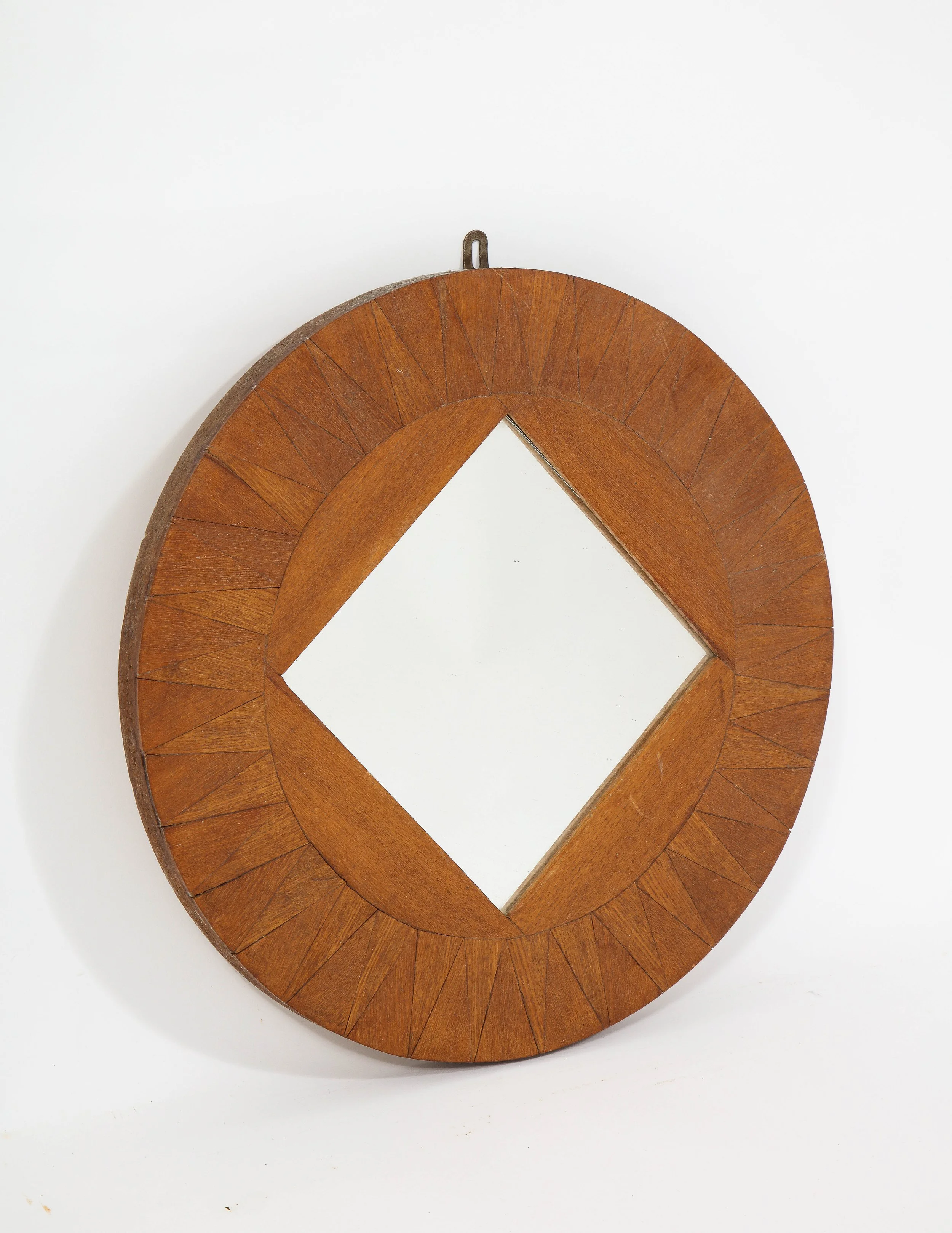 Round Wood Inlays Mirror