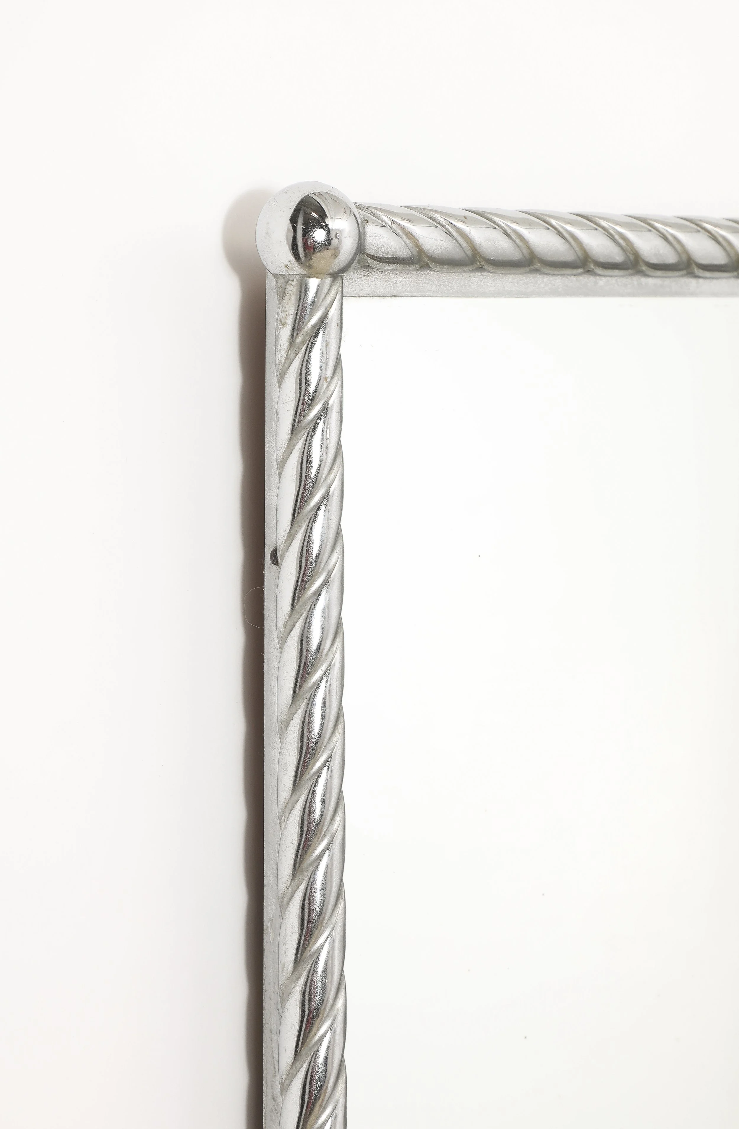 Silvered “Torsade” Brass Mirror