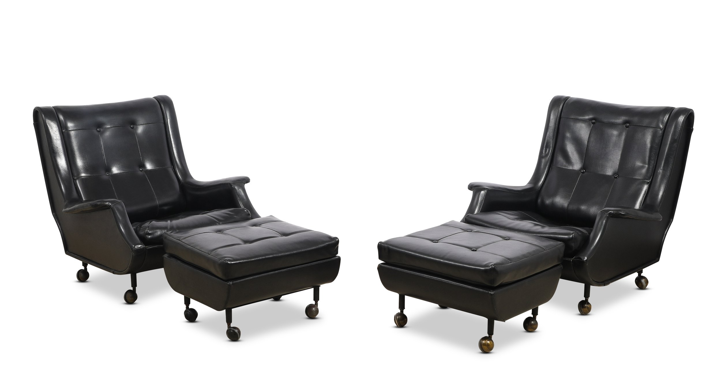 Black Marco Zanuso “Regent” Armchairs