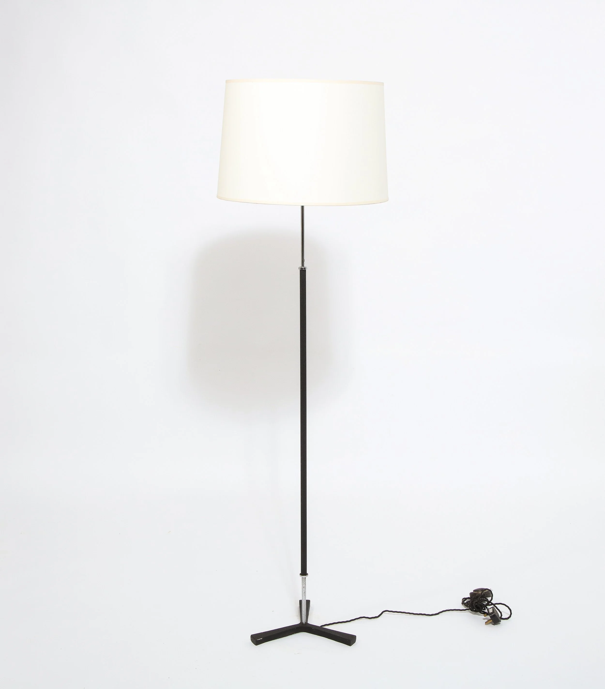 Blackened Steel Tripod Floor Lamp