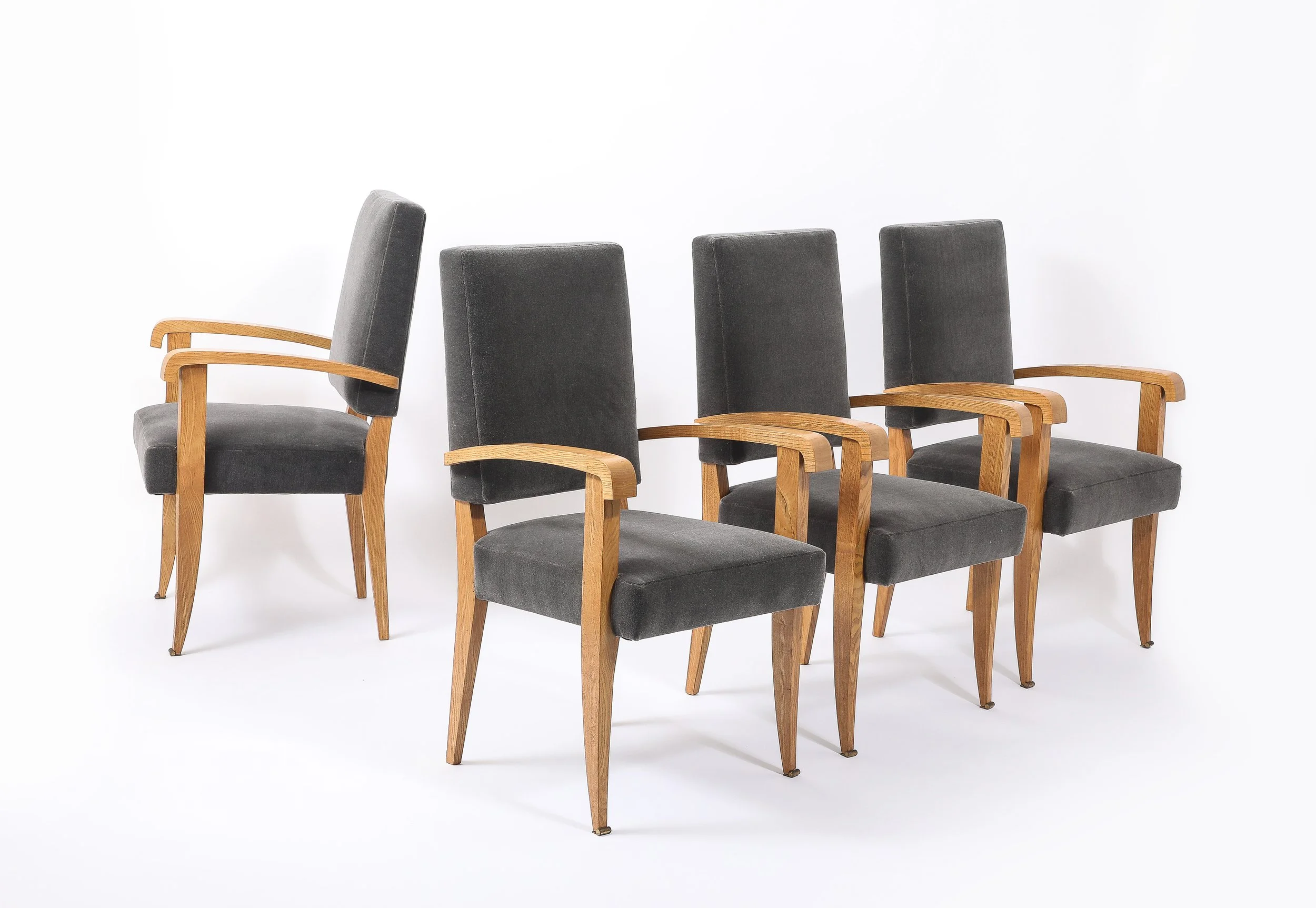 Charcoal Mohair Jansen Chairs