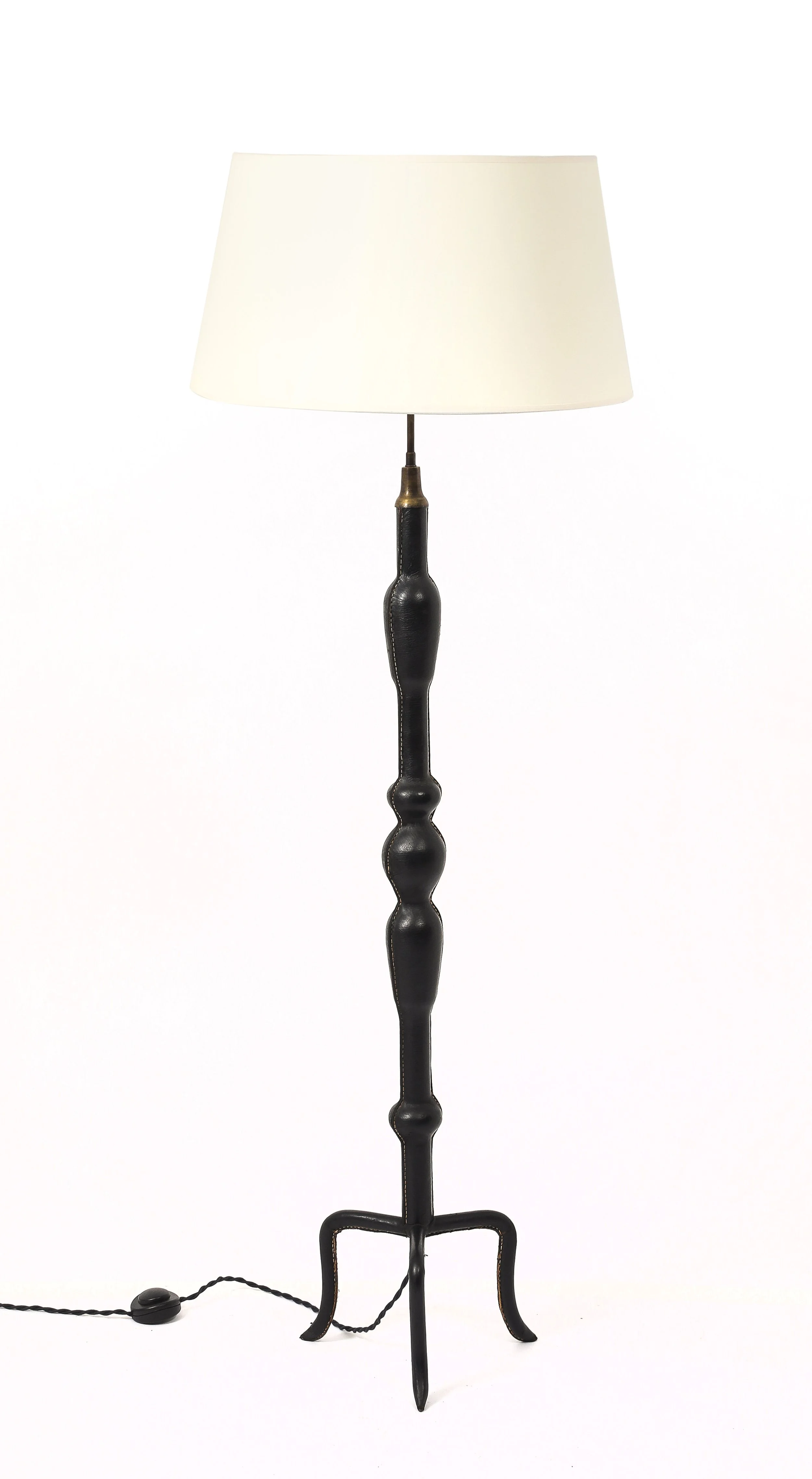 Leather Stitched Floor Lamp