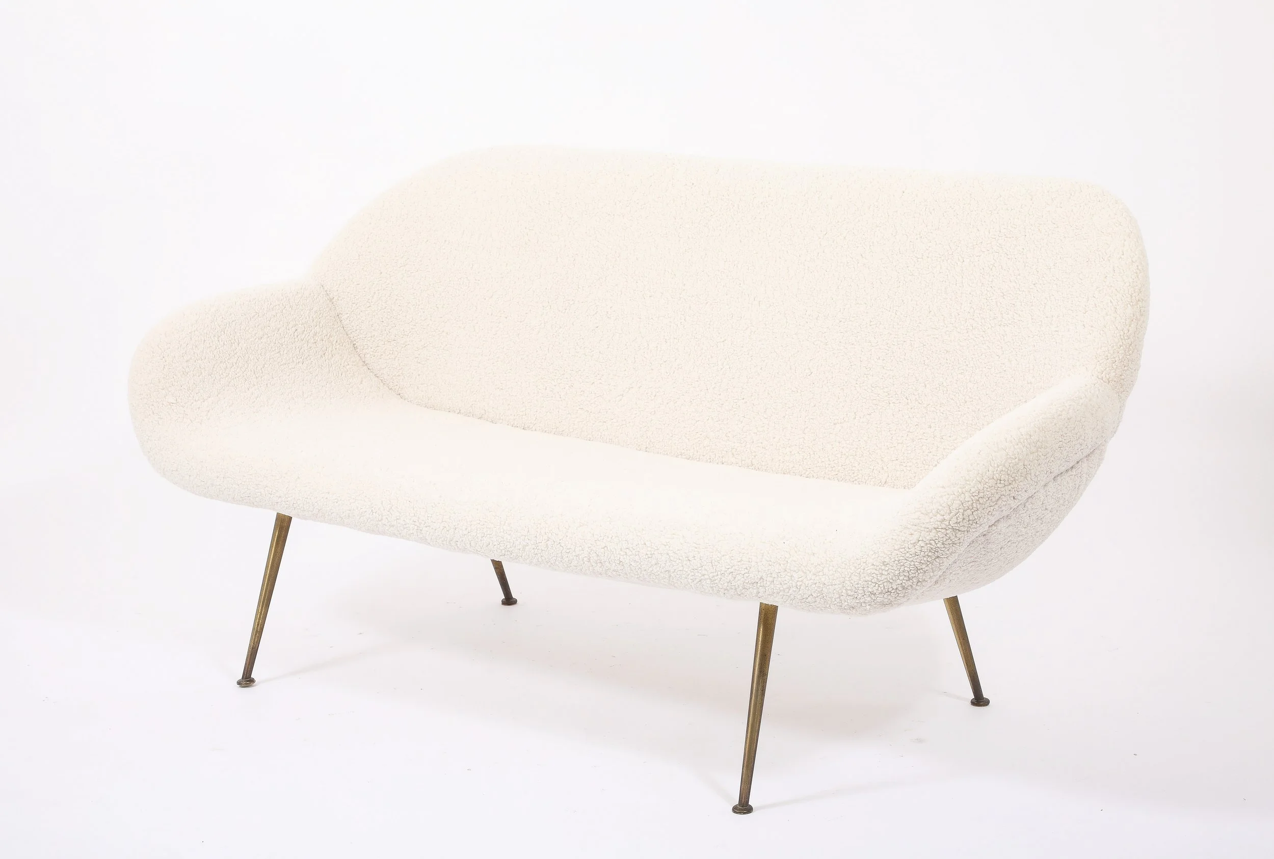 Cream Italian Crescent Sofa