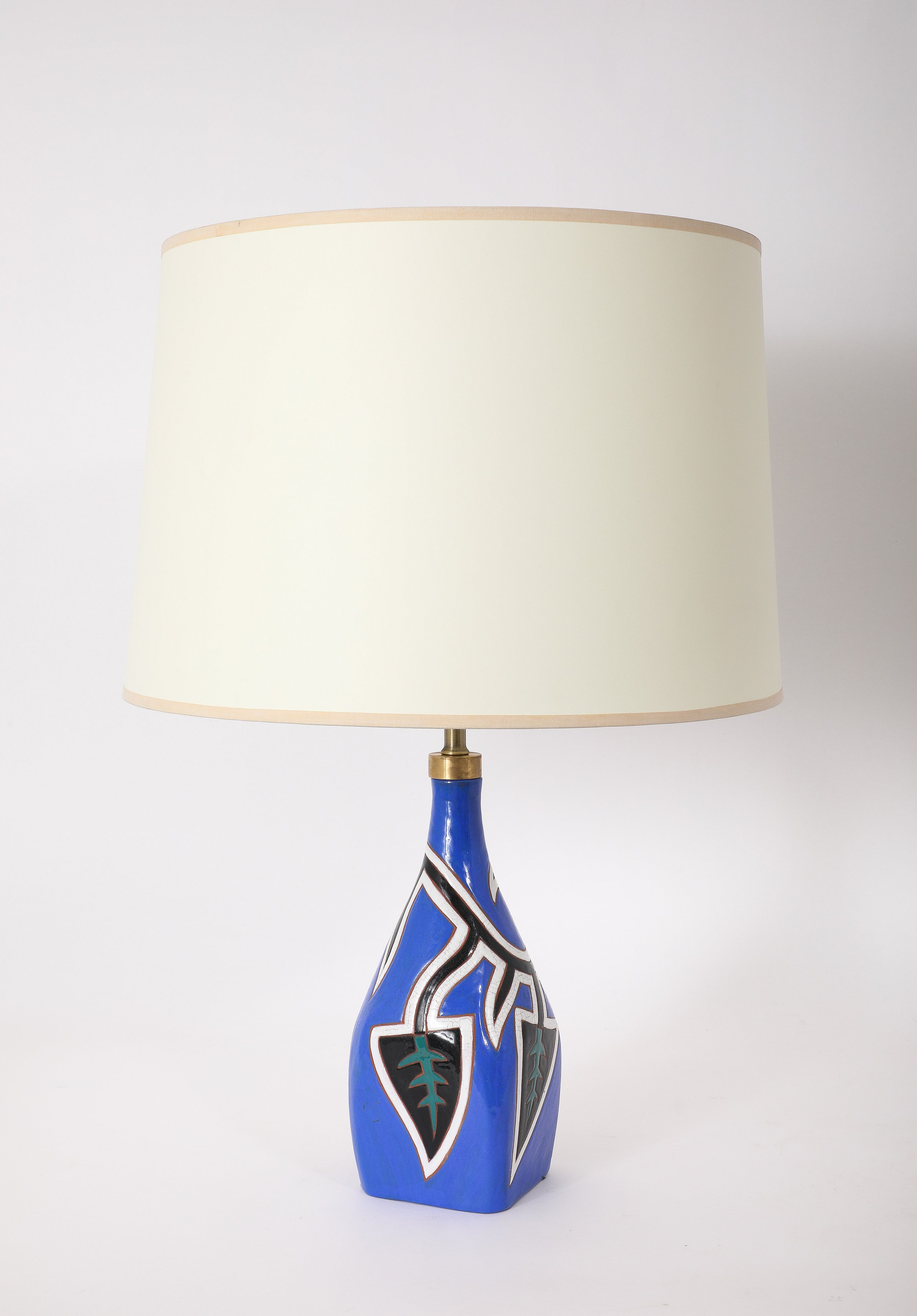 Picart Le Doux Blue “Leaves”Table Lamp