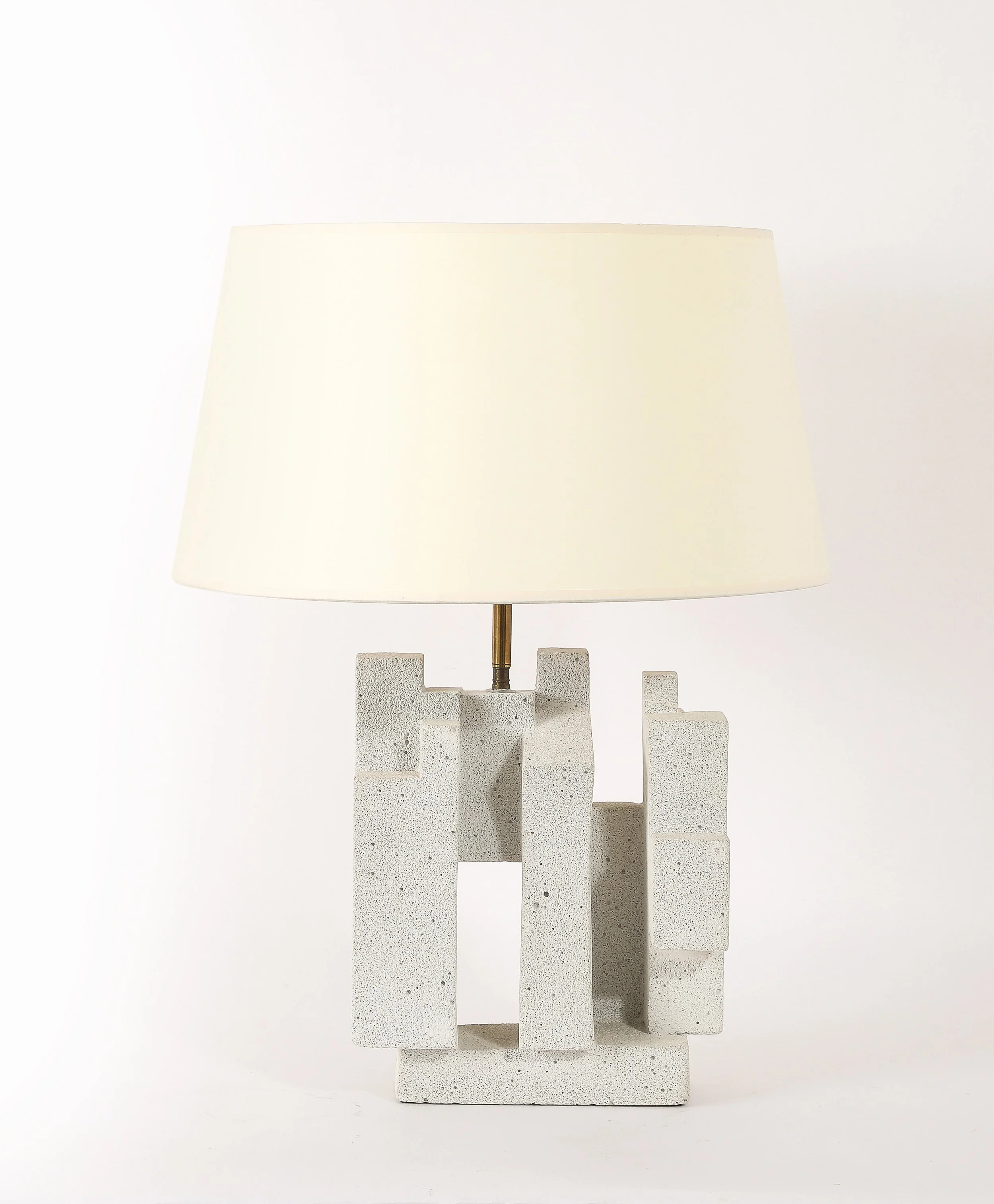 Carved Sand Stone Cubist Lamp