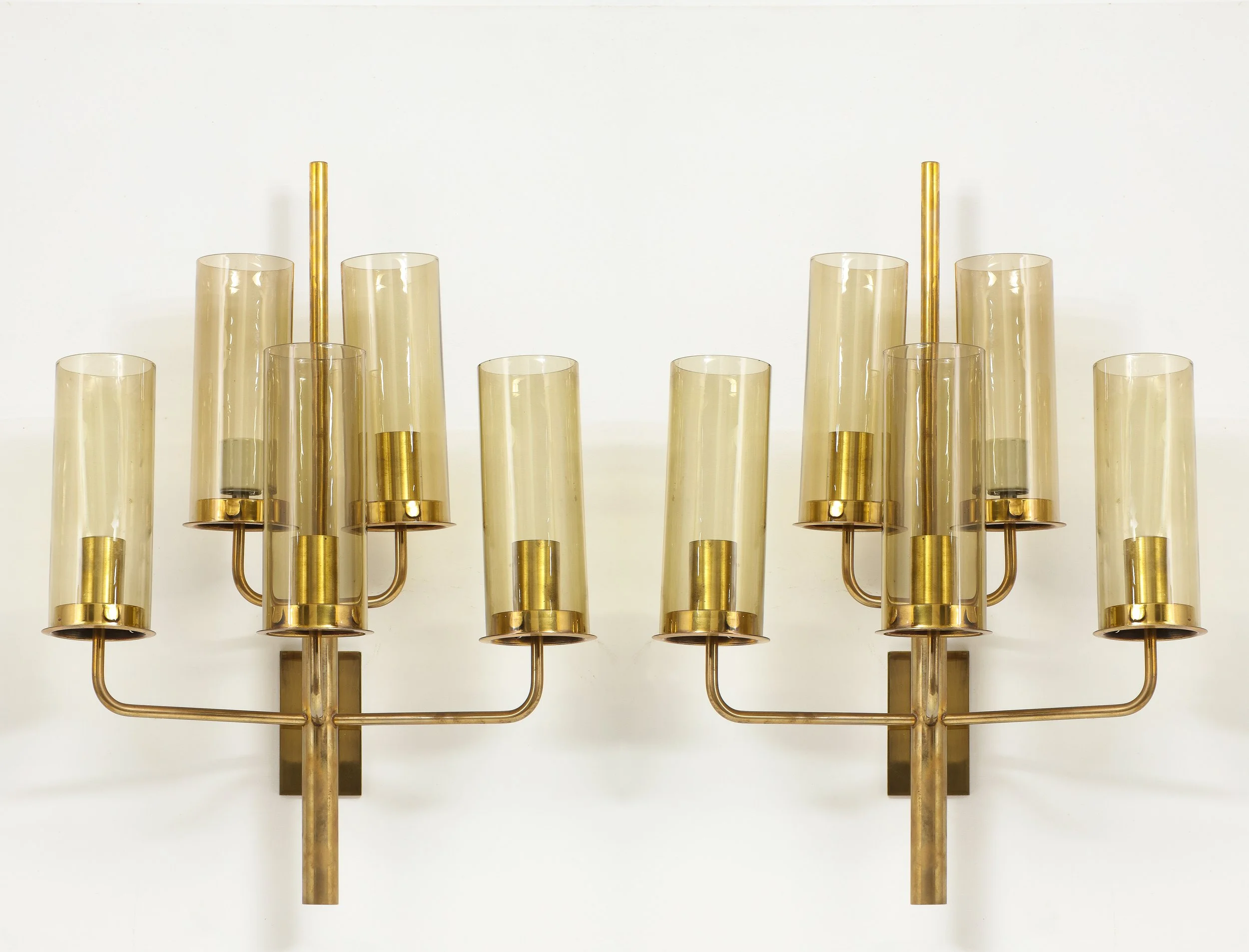Hans-Agne Jakobsson Brass & Glass Sconces