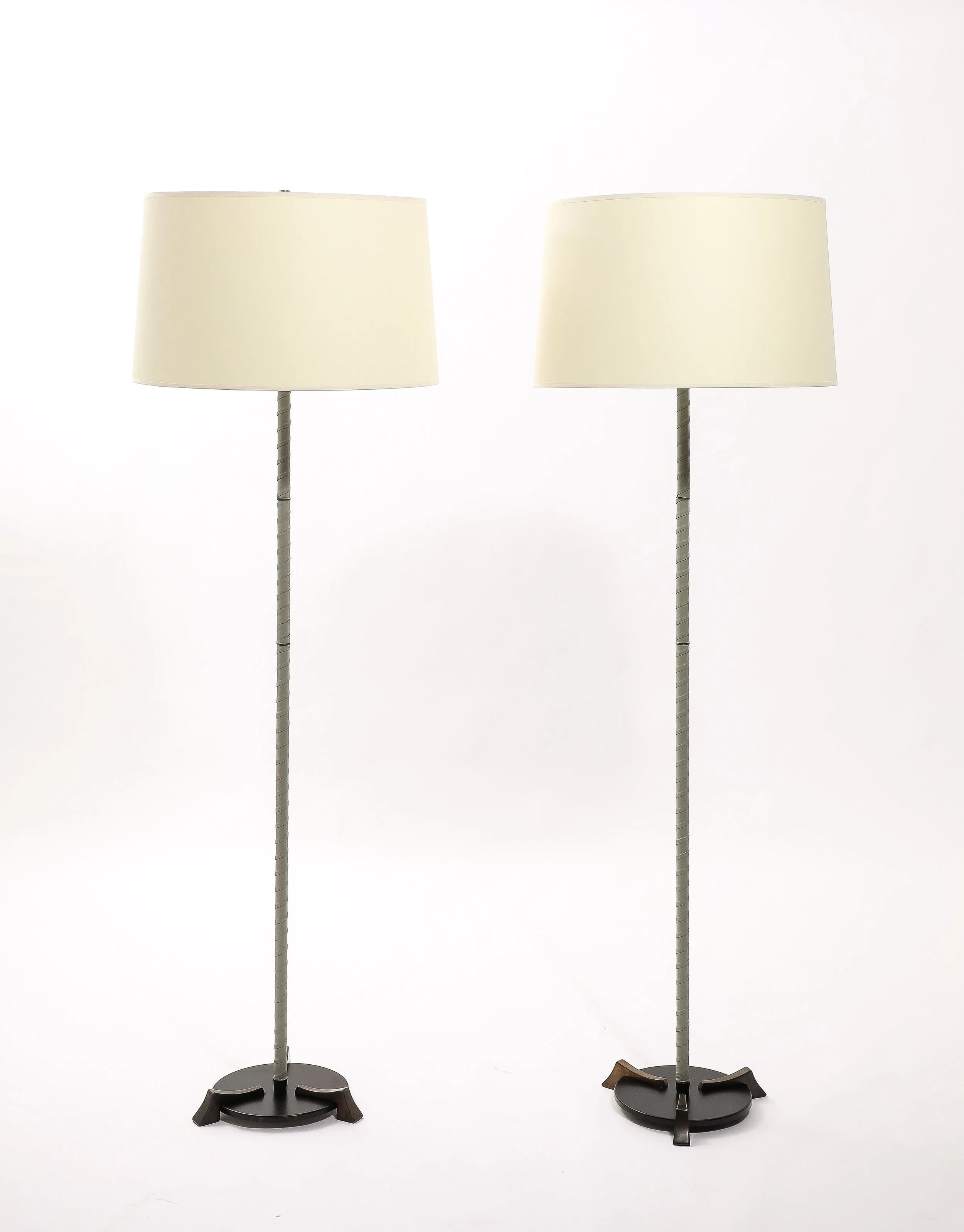 Valenti Brass & Leather floor lamps