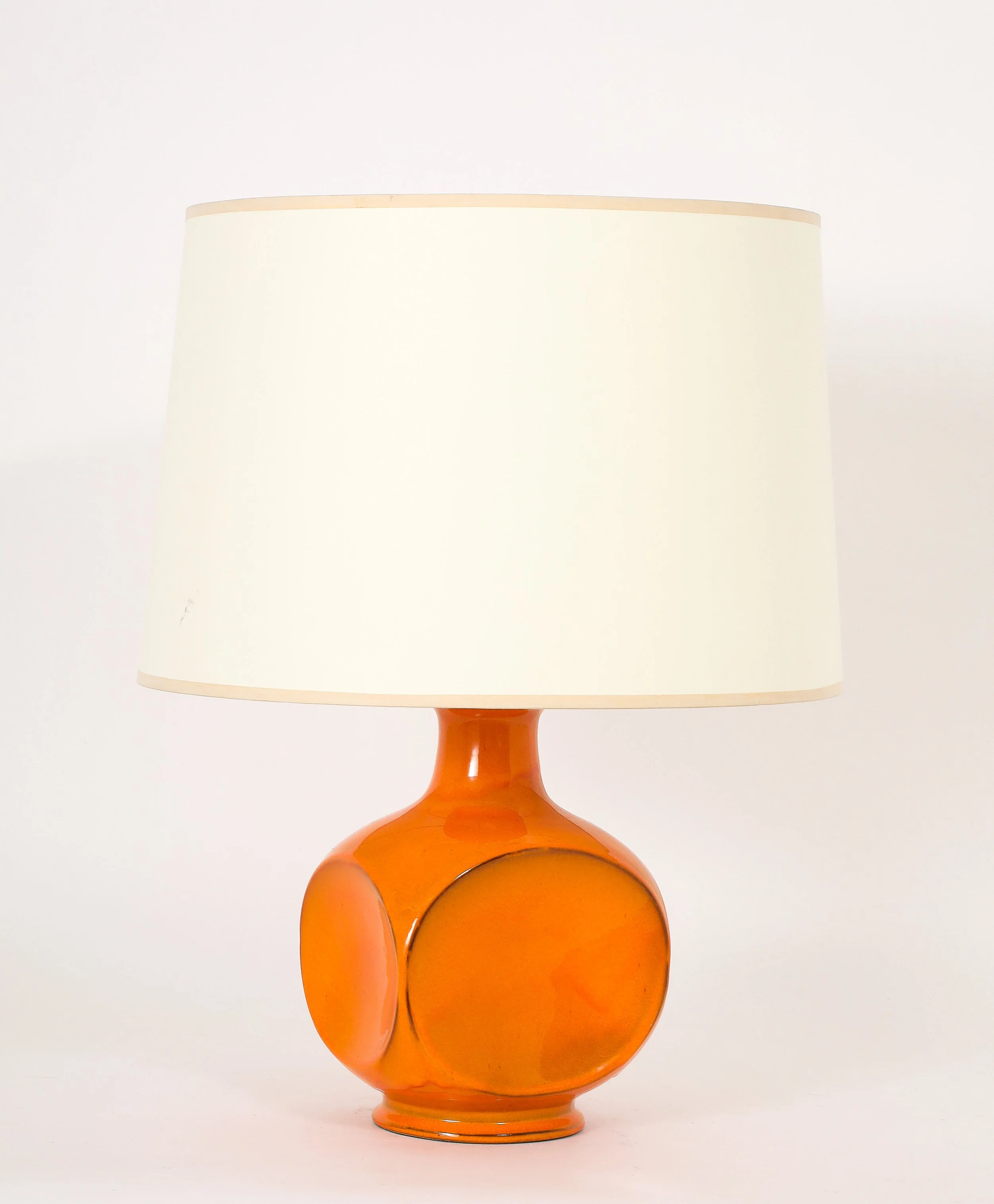 Dished Square Orange Lamp