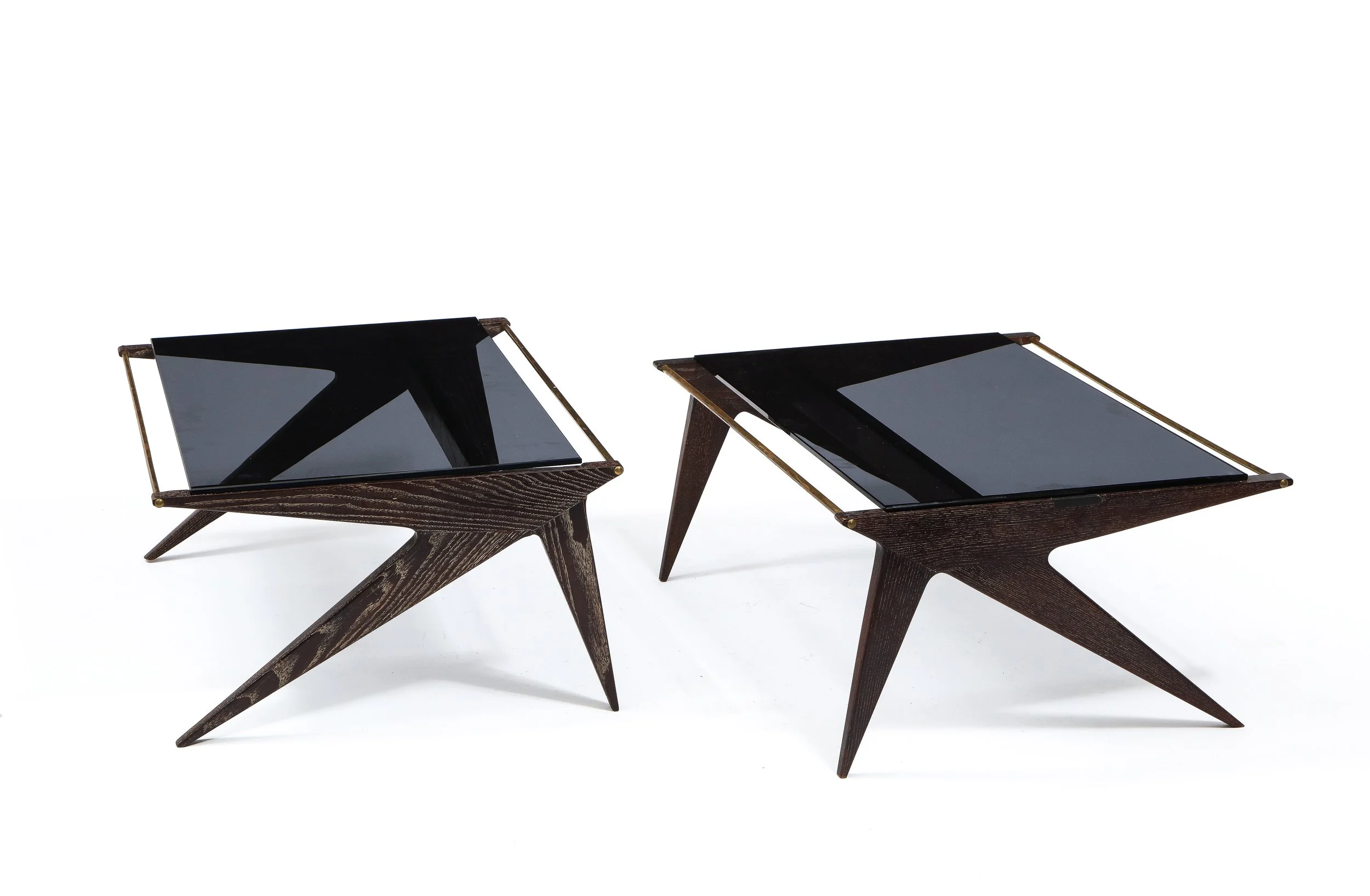 Louis Paolozzi Oak & Glass Coffee Tables