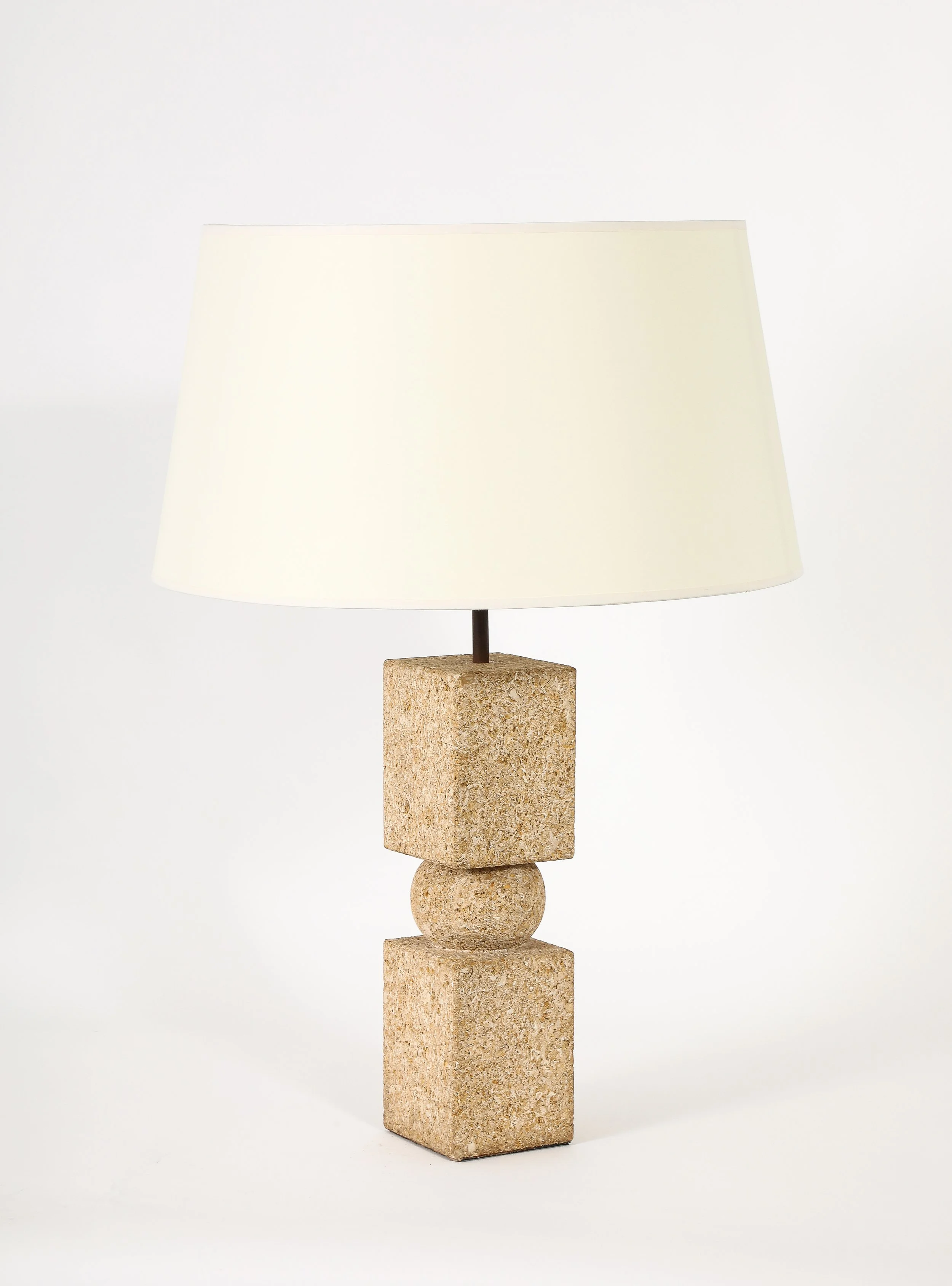 Limestone squares & Sphere Table Lamp