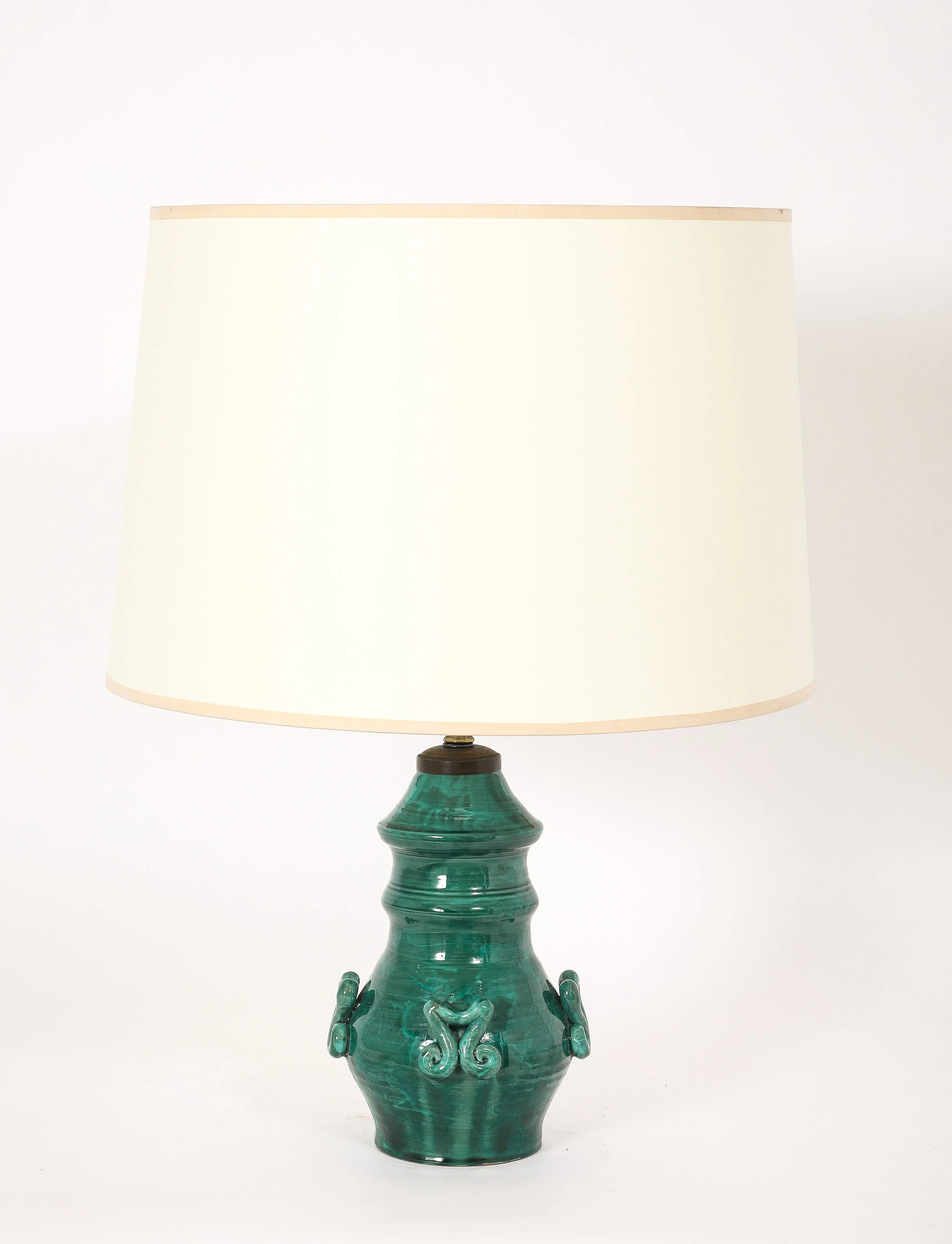 Green Stepped Ceramic Lamp