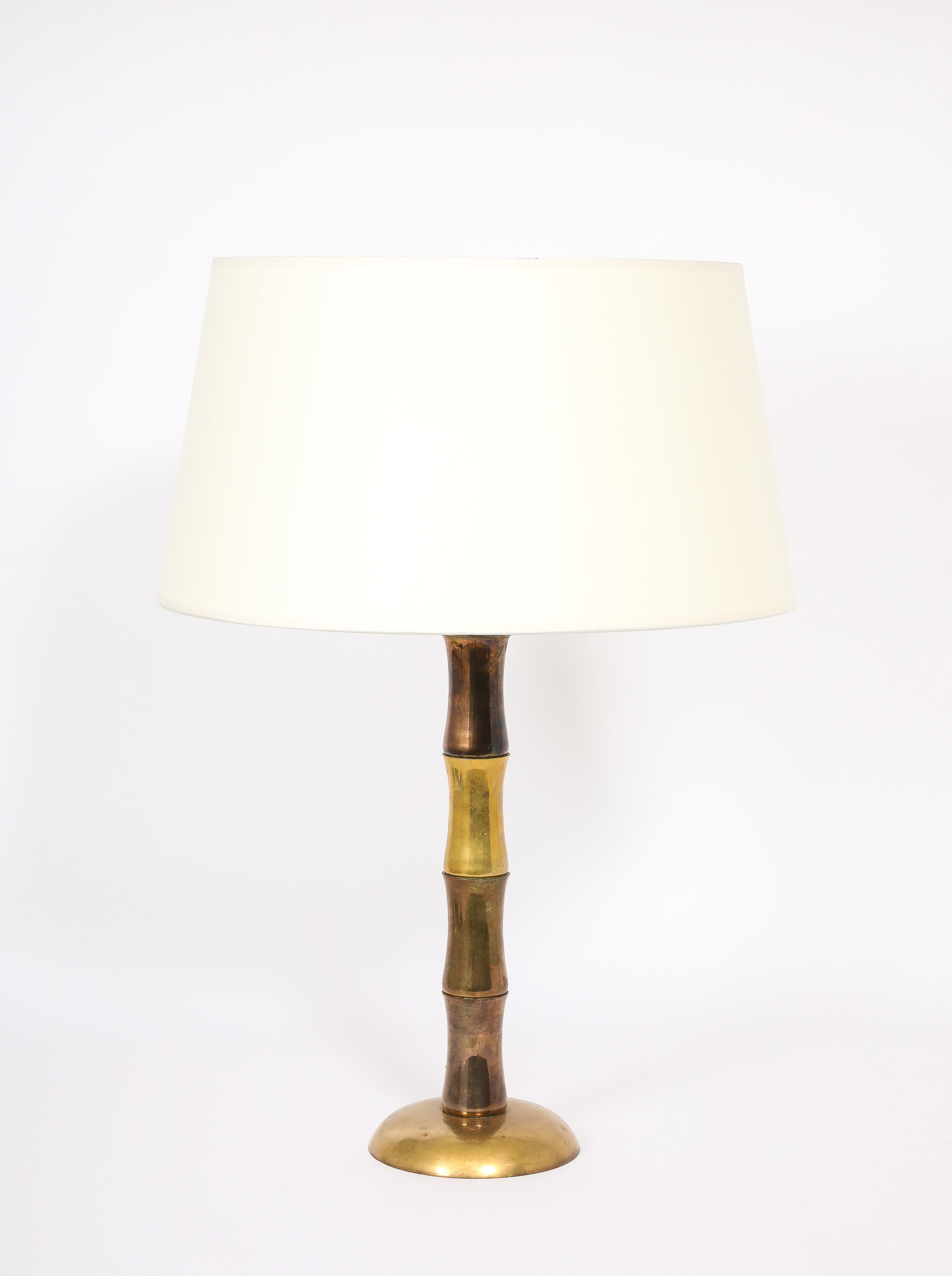Large Bronze Faux Bamboo Table Lamp