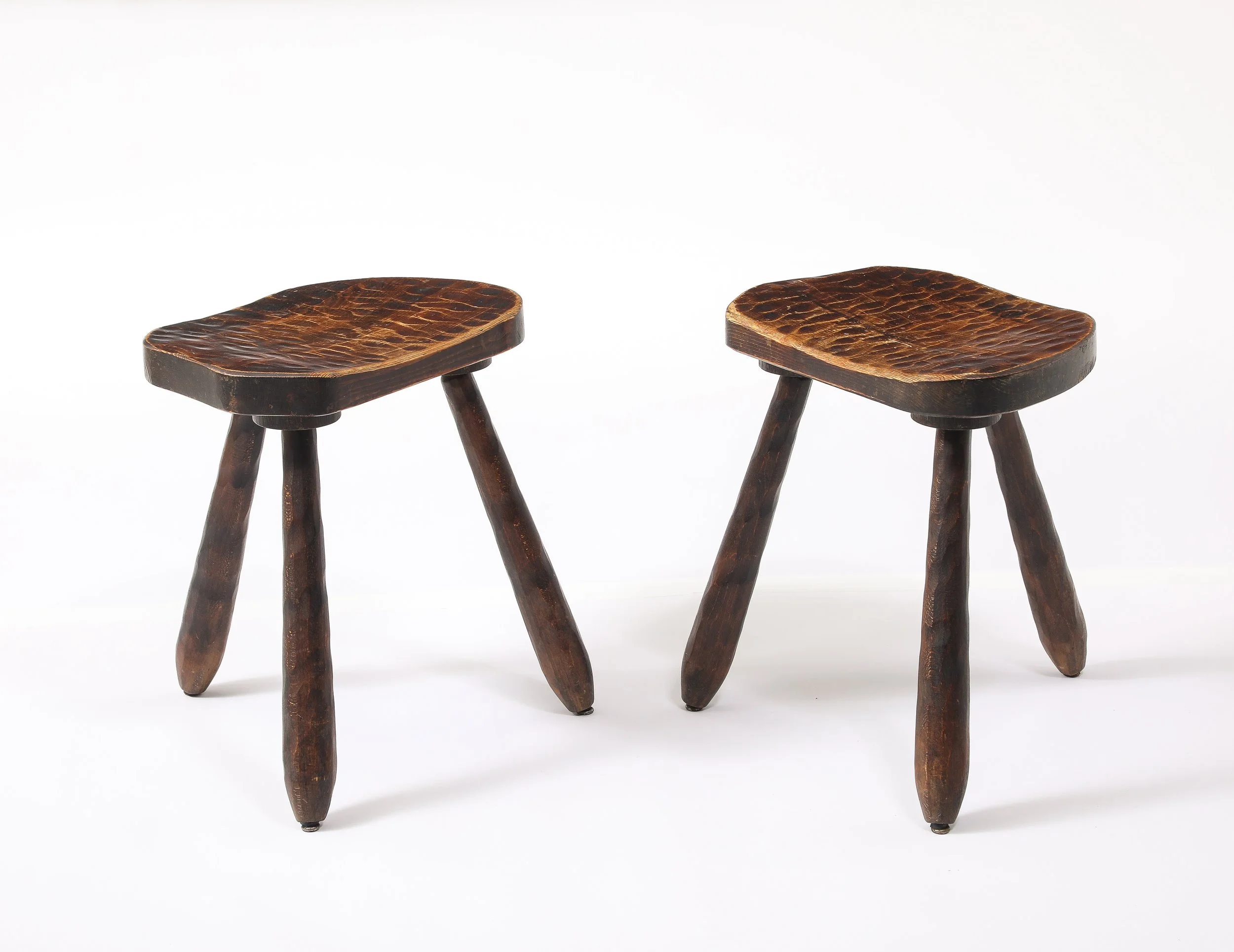 Gouged Elm Stools