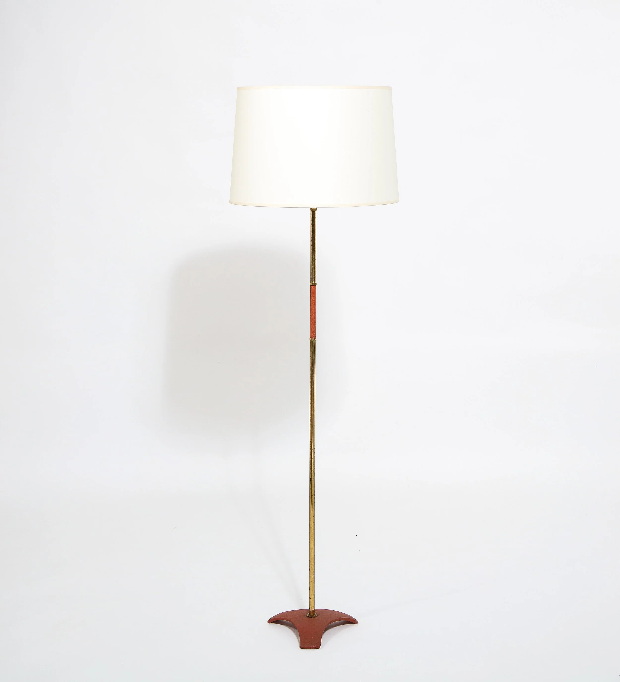 Brass and Enamel Floor Lamp